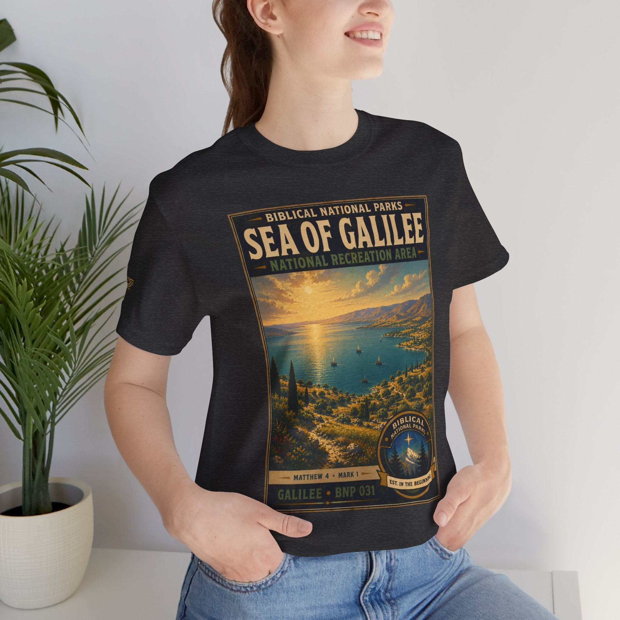 Biblical National Parks Collection VI- Galilee #031/035 Matthew 4 & Mark 1 | Vintage nature poster Tee | Biblical national parks graphic shirt