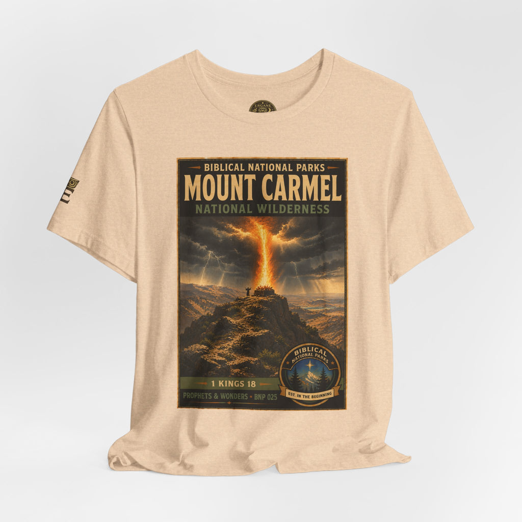 Biblical National Parks Collection V- Prophets & Wonders #025/030 1 Kings 18 | Vintage nature poster Tee | Biblical national parks graphic shirt
