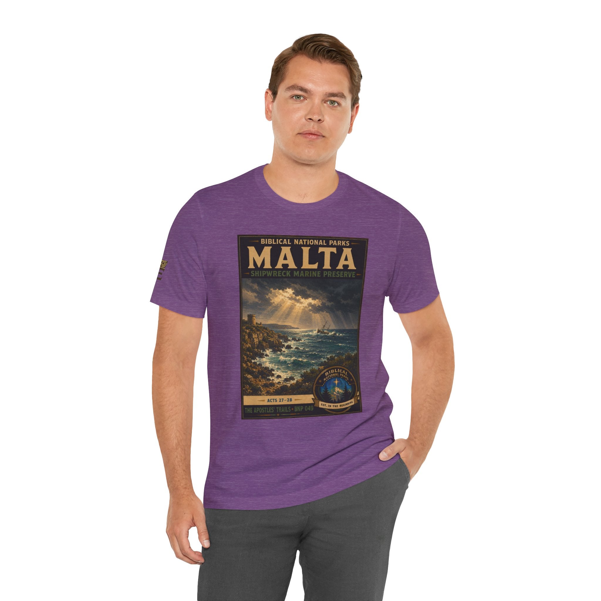 Biblical National Parks Collection VIII- The Apostles' Trails #049/049 | Acts 27-28 | Vintage nature poster Tee | Biblical national parks graphic shirt