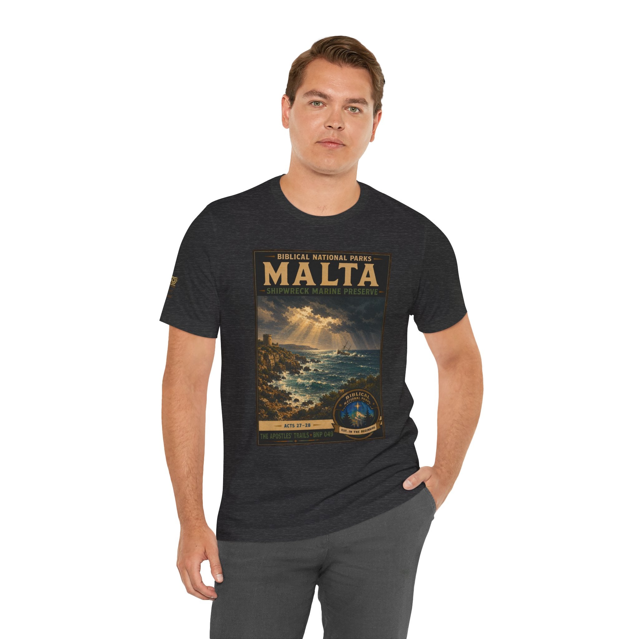 Biblical National Parks Collection VIII- The Apostles' Trails #049/049 | Acts 27-28 | Vintage nature poster Tee | Biblical national parks graphic shirt