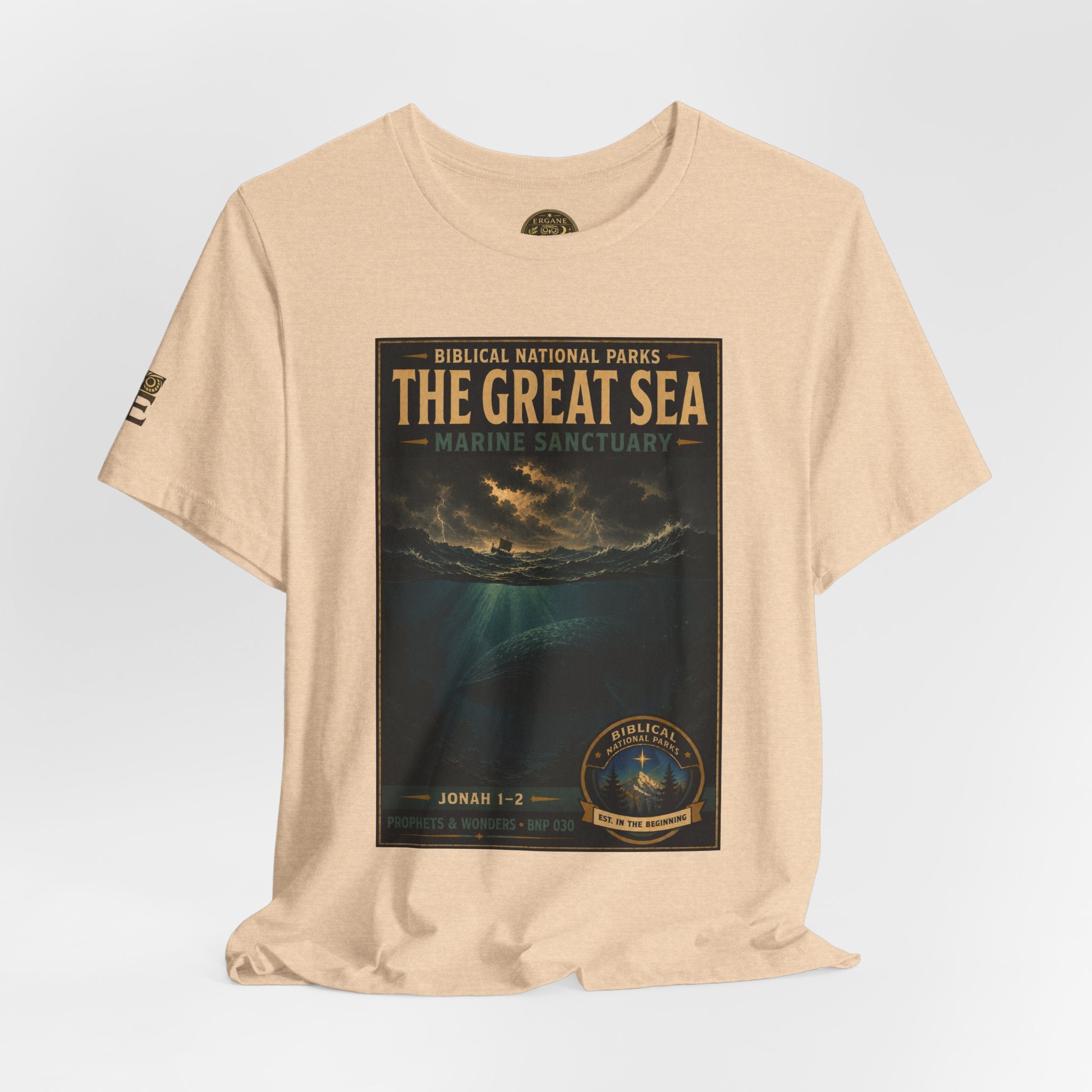 Biblical National Parks Collection V- Prophets & Wonders #030/030 Jonah 1-2 | Vintage nature poster Tee | Biblical national parks graphic shirt