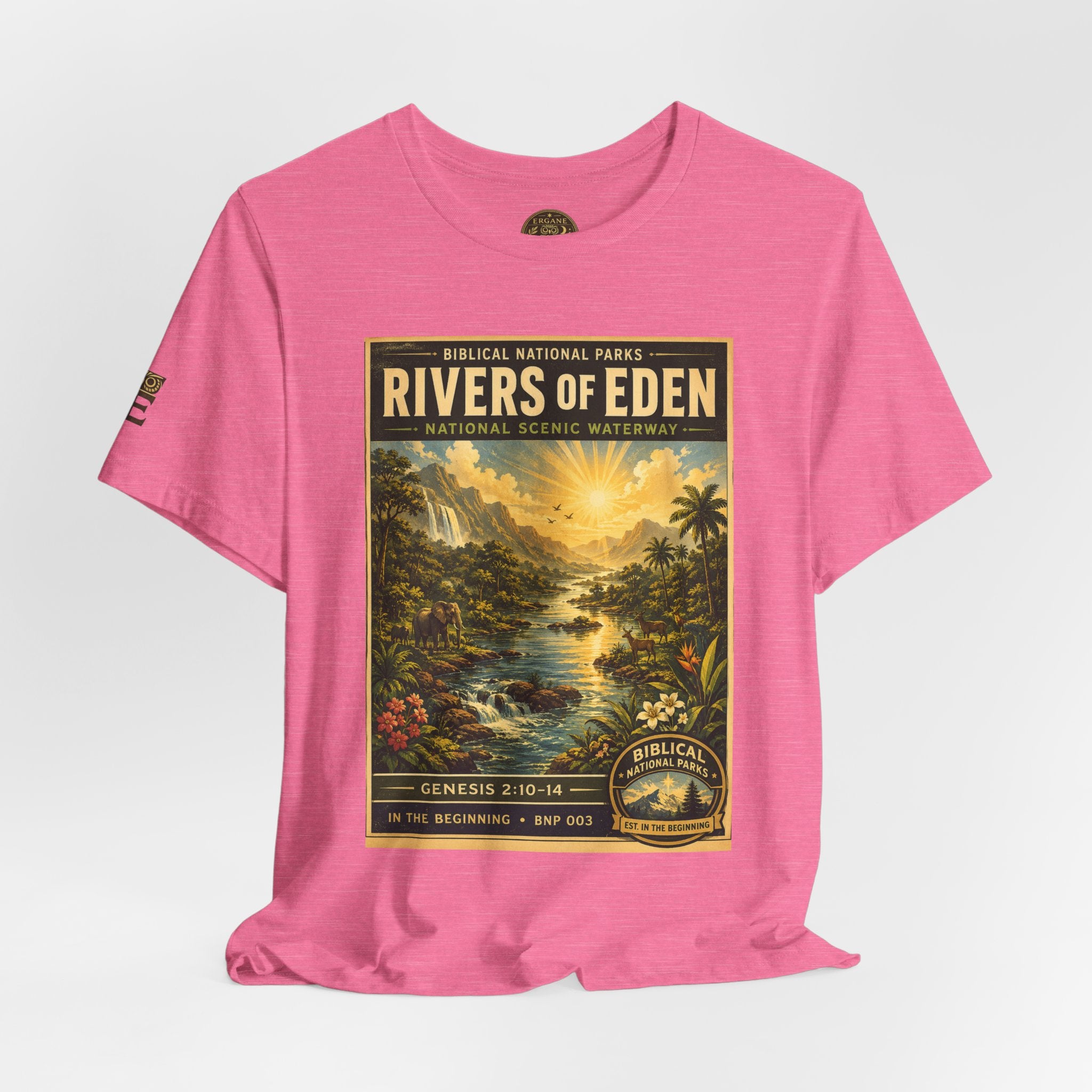 Biblical National Parks Collection I- In The Beginning #003/006 Genesis 2:10-14 | Vintage nature poster Tee | Biblical national parks graphic shirt
