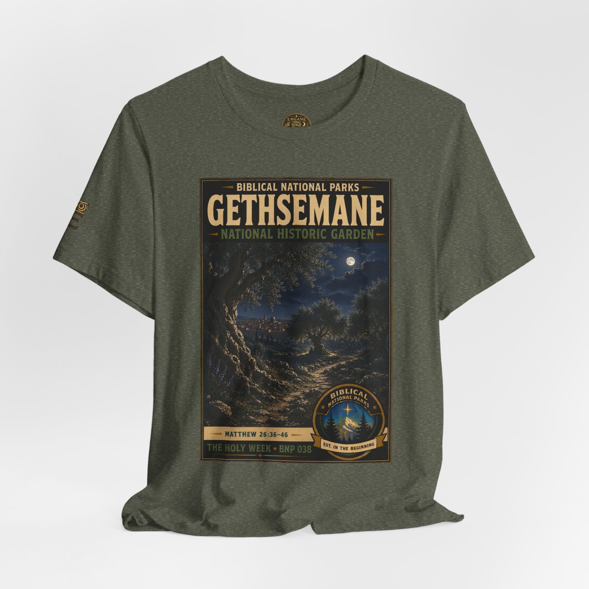 Biblical National Parks Collection VII- The Holy Week #038/041 | Matthew 26: 36-46 | Vintage nature poster Tee | Biblical national parks graphic shirt