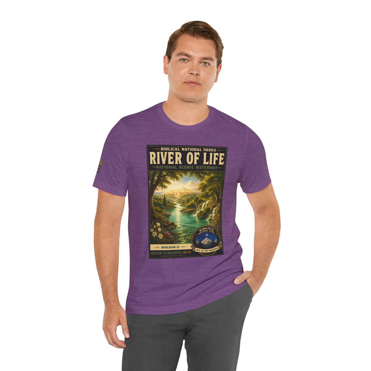 Biblical National Parks Collection X- #061/061 - Revelation: The Final Frontier | Revelation 22 | Vintage nature poster Tee | Biblical national parks graphic shirt 2