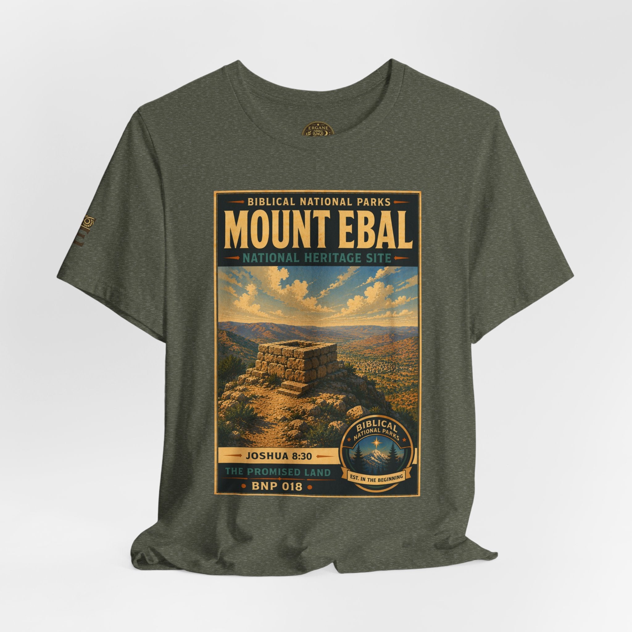 Biblical National Parks Collection III- The Promised Land #018/018 Joshua 8: 30 | Vintage nature poster Tee | Biblical national parks graphic shirt