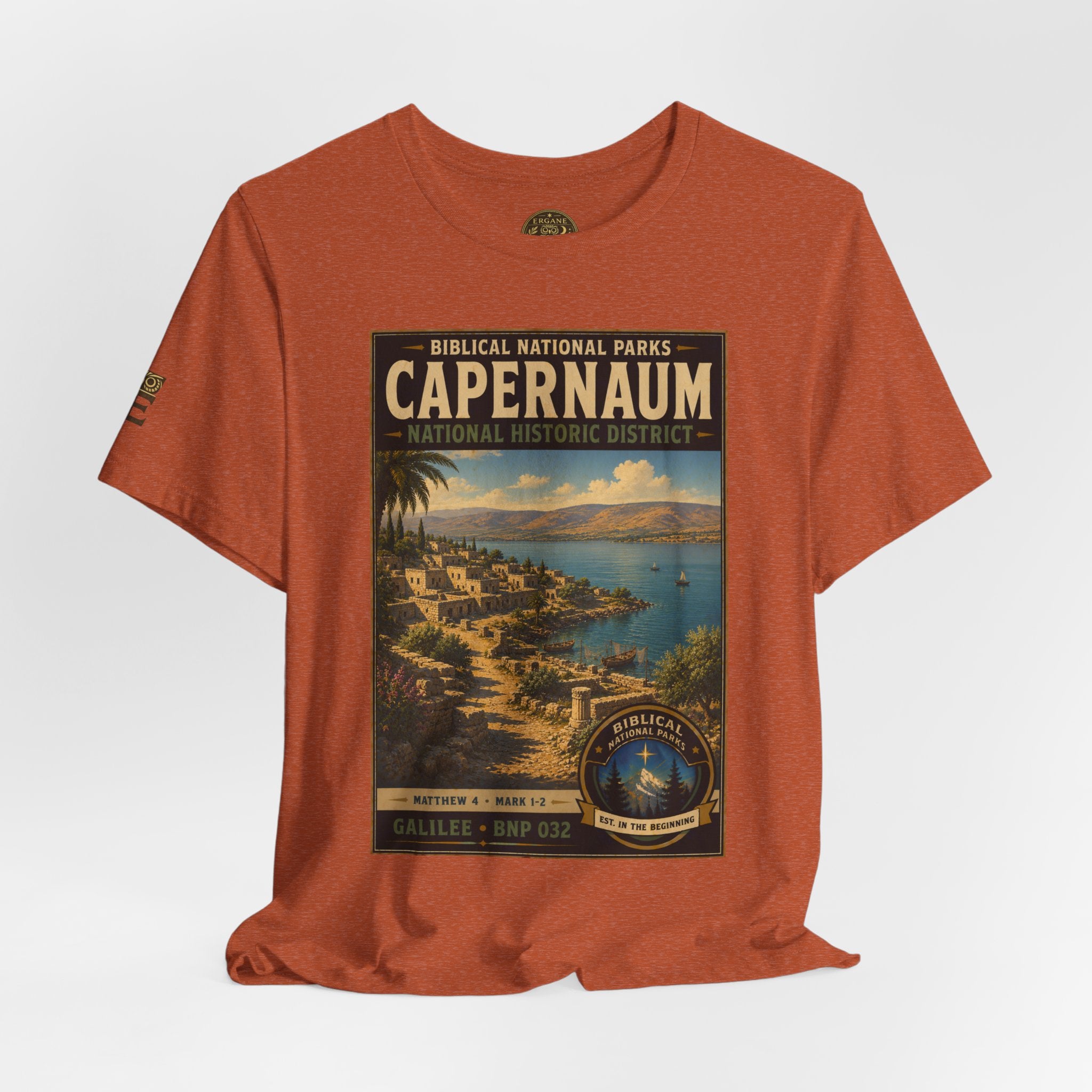 Biblical National Parks Collection VI- Galilee #032/035 Matthew 4 & Mark 1-2 | Vintage nature poster Tee | Biblical national parks graphic shirt