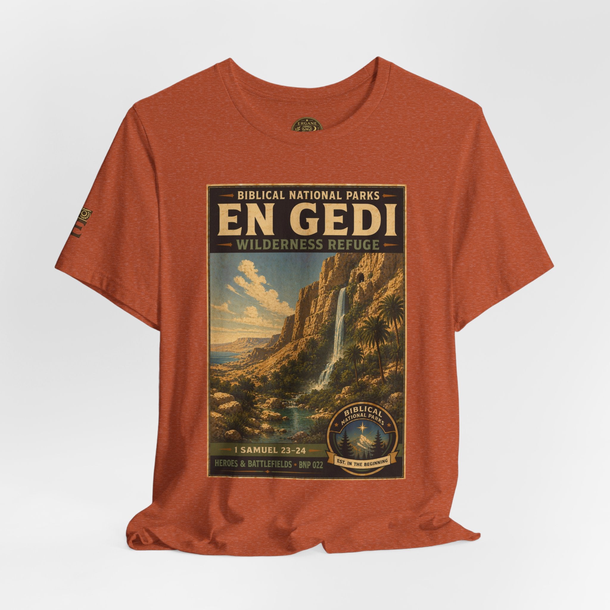Biblical National Parks Collection IV- Heros & Battlefields #022/023 1 Samuel 23-24 | Vintage nature poster Tee | Biblical national parks graphic shirt