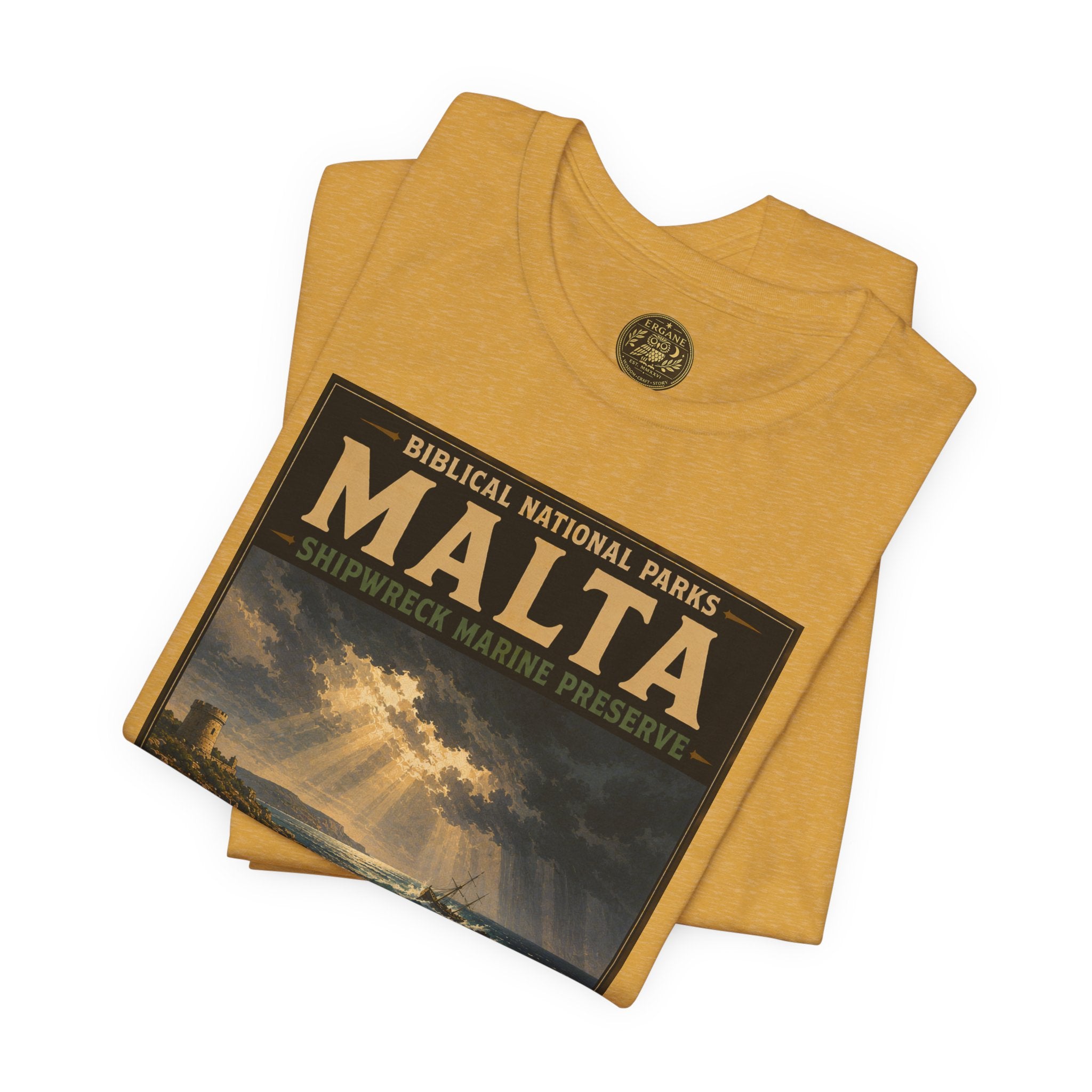 Biblical National Parks Collection VIII- The Apostles' Trails #049/049 | Acts 27-28 | Vintage nature poster Tee | Biblical national parks graphic shirt