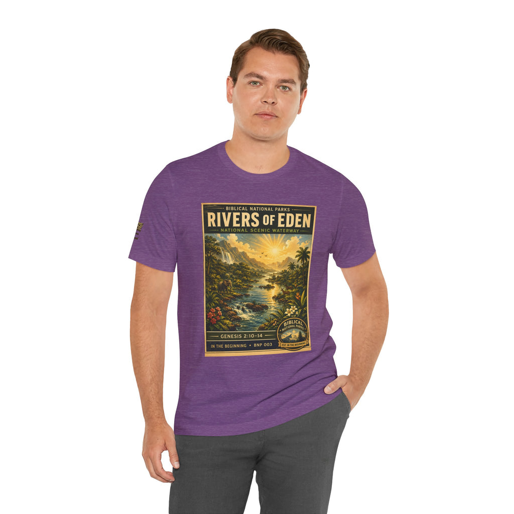 Biblical National Parks Collection I- In The Beginning #003/006 Genesis 2:10-14 | Vintage nature poster Tee | Biblical national parks graphic shirt
