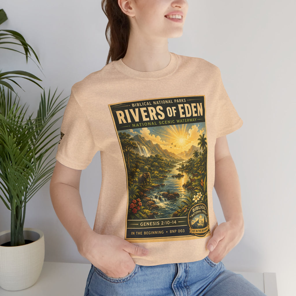 Biblical National Parks Collection I- In The Beginning #003/006 Genesis 2:10-14 | Vintage nature poster Tee | Biblical national parks graphic shirt
