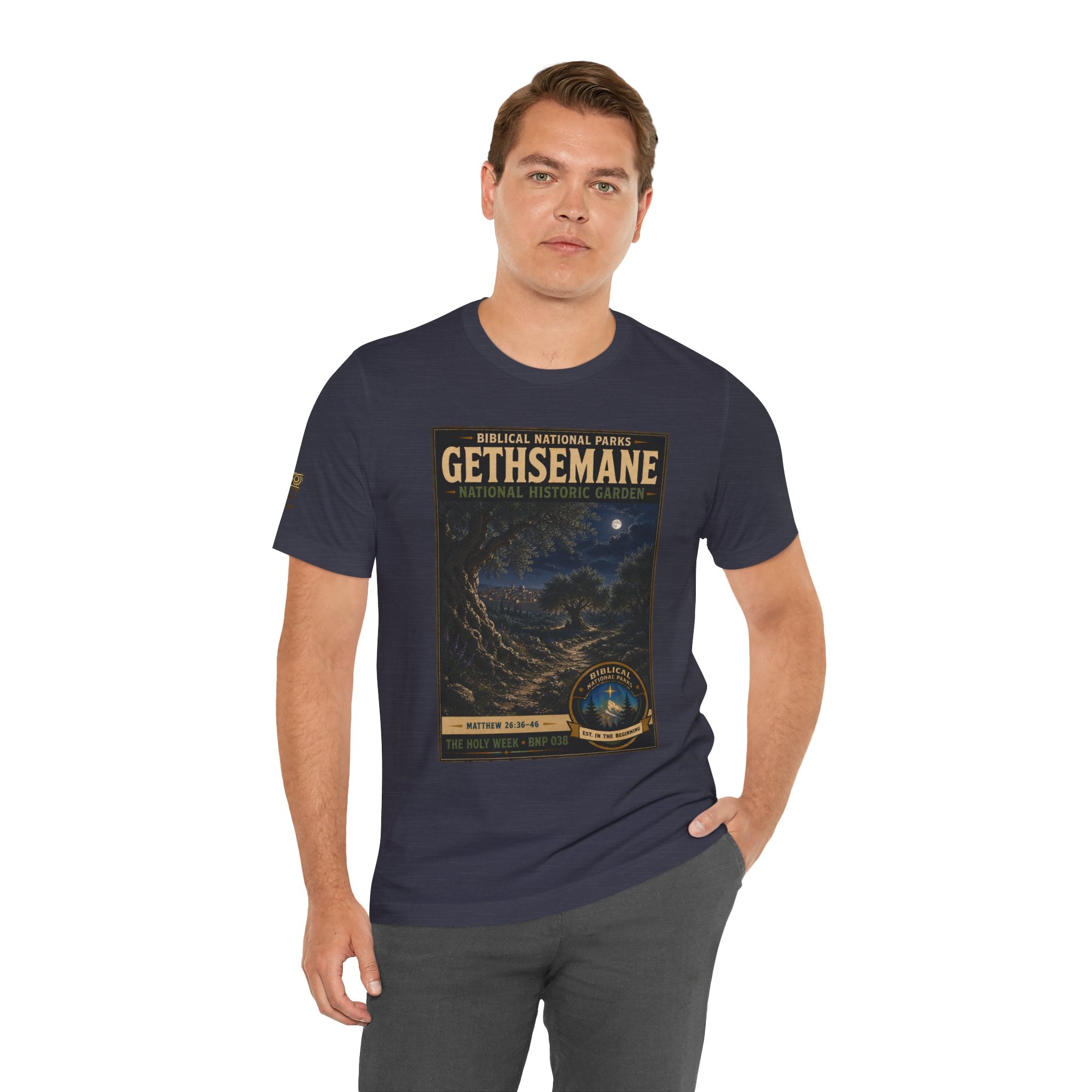 Biblical National Parks Collection VII- The Holy Week #038/041 | Matthew 26: 36-46 | Vintage nature poster Tee | Biblical national parks graphic shirt