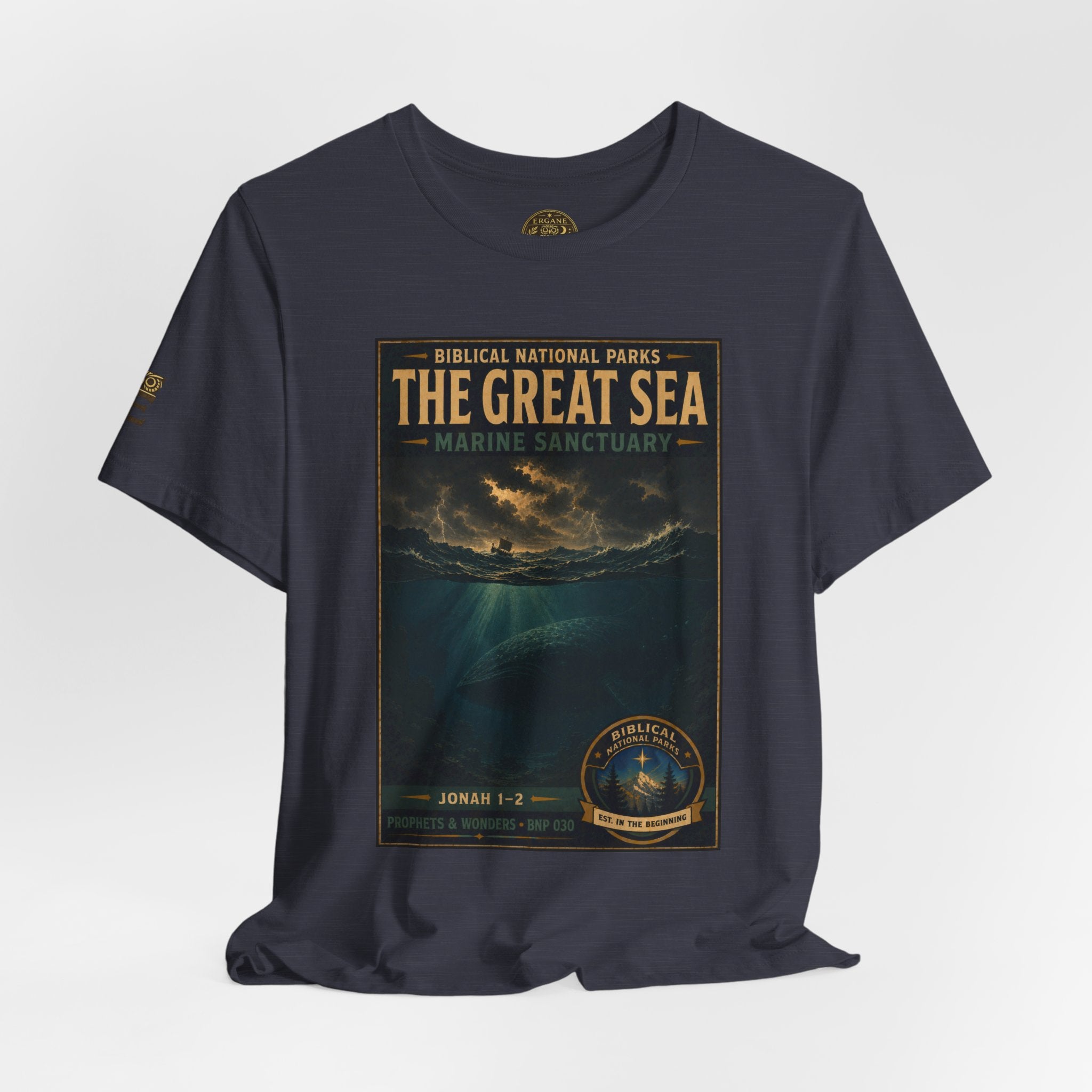 Biblical National Parks Collection V- Prophets & Wonders #030/030 Jonah 1-2 | Vintage nature poster Tee | Biblical national parks graphic shirt