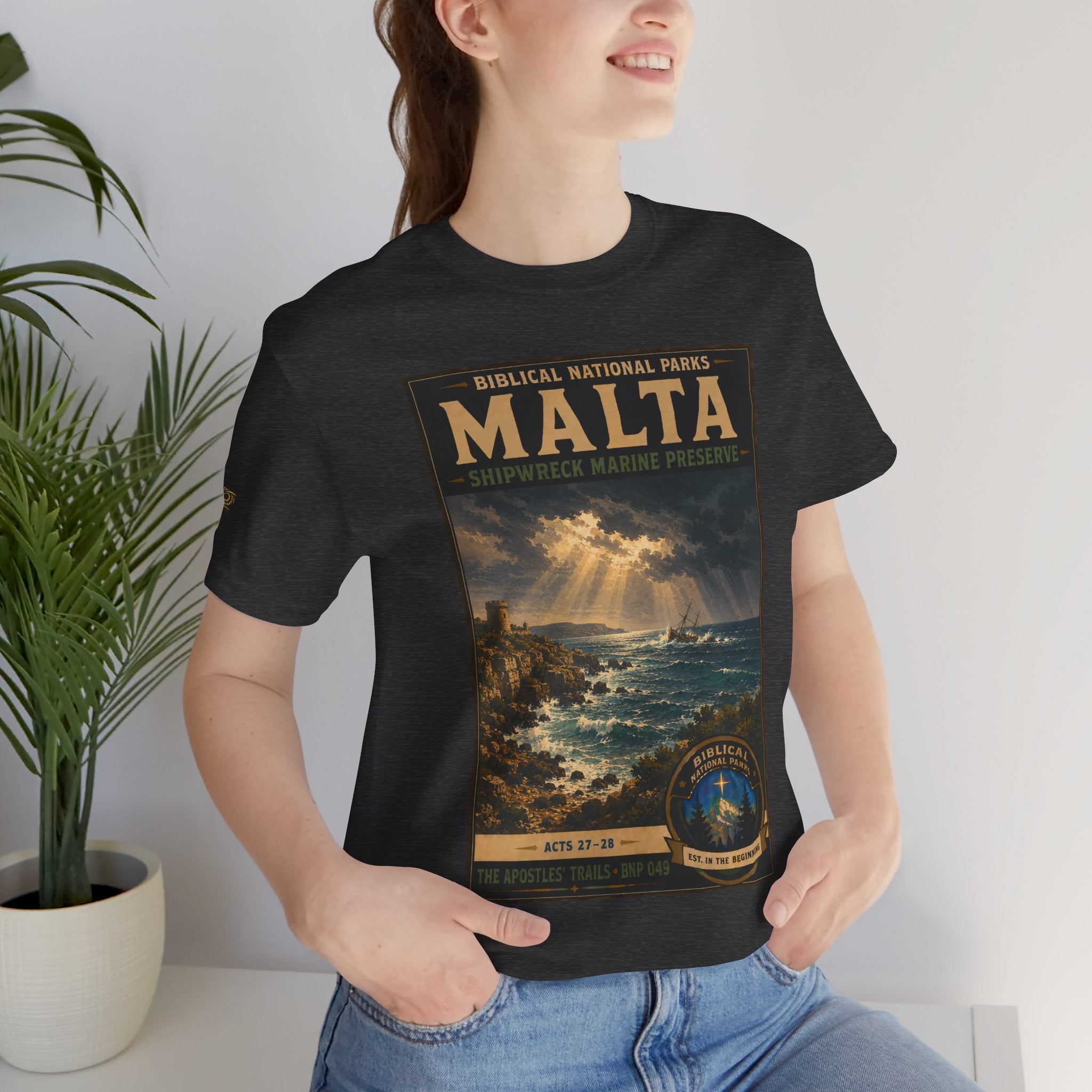 Biblical National Parks Collection VIII- The Apostles' Trails #049/049 | Acts 27-28 | Vintage nature poster Tee | Biblical national parks graphic shirt