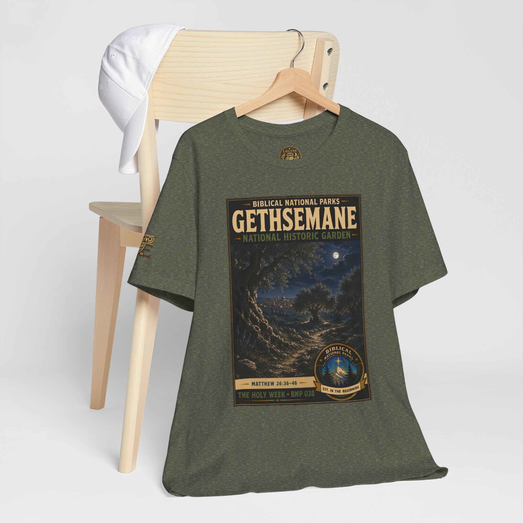Biblical National Parks Collection VII- The Holy Week #038/041 | Matthew 26: 36-46 | Vintage nature poster Tee | Biblical national parks graphic shirt