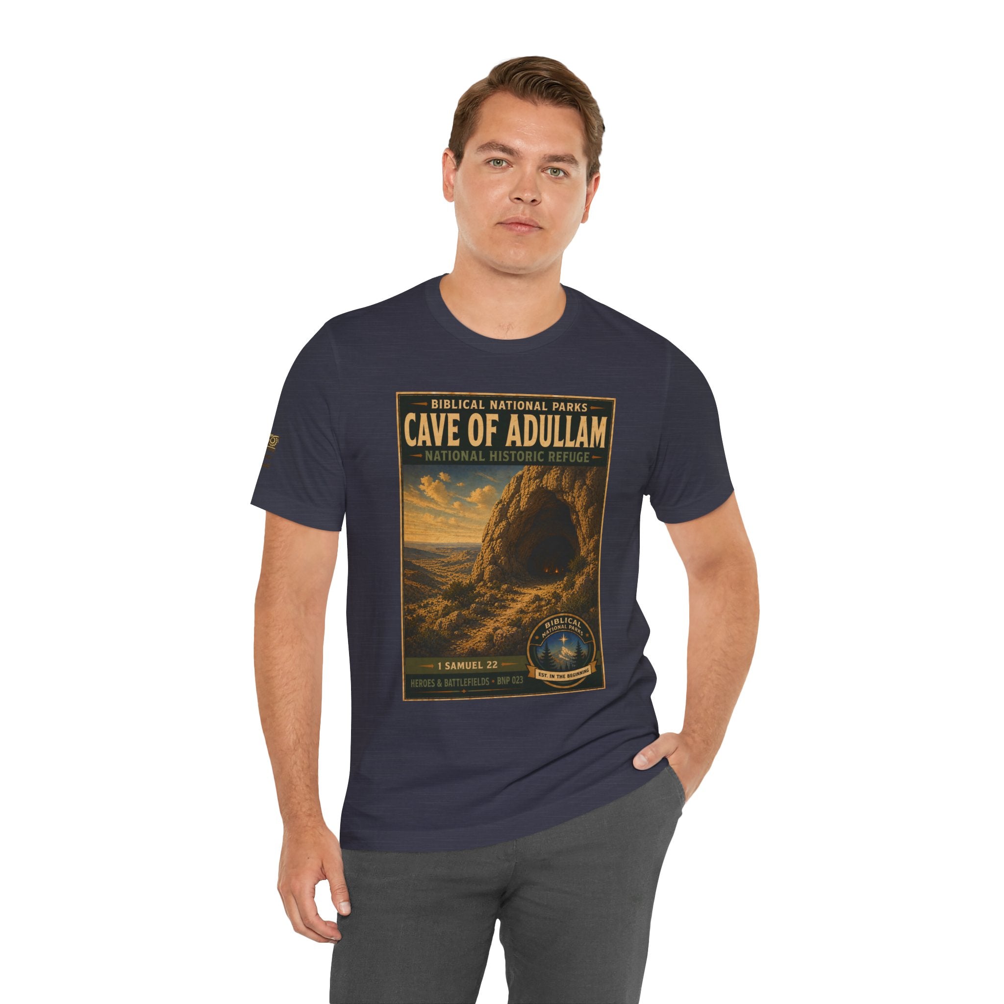 Biblical National Parks Collection IV- Heros & Battlefields #023/023 1 Samuel 22 | Vintage nature poster Tee | Biblical national parks graphic shirt