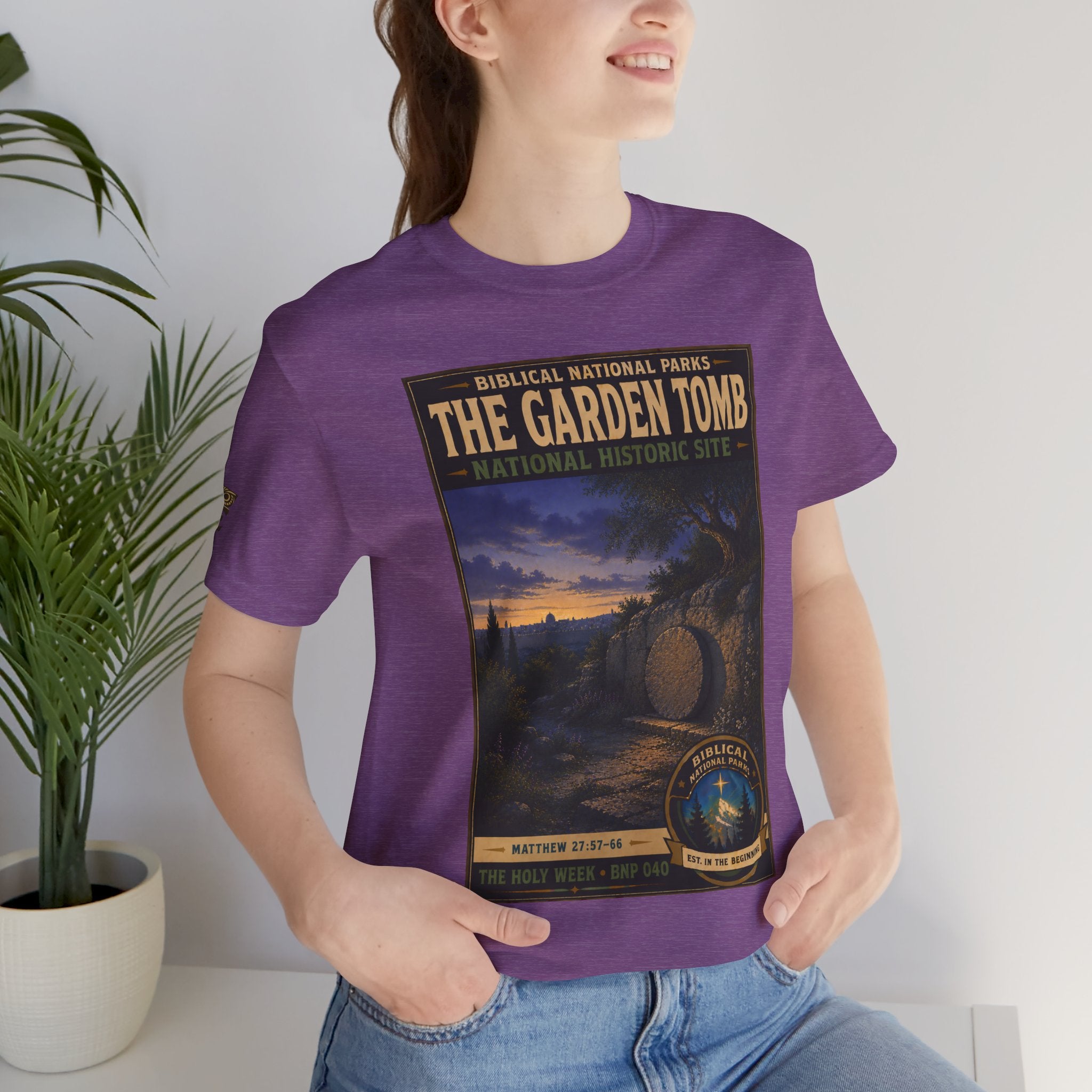 Biblical National Parks Collection VII- The Holy Week #040/041 | Matthew 27: 55-66 | Vintage nature poster Tee | Biblical national parks graphic shirt