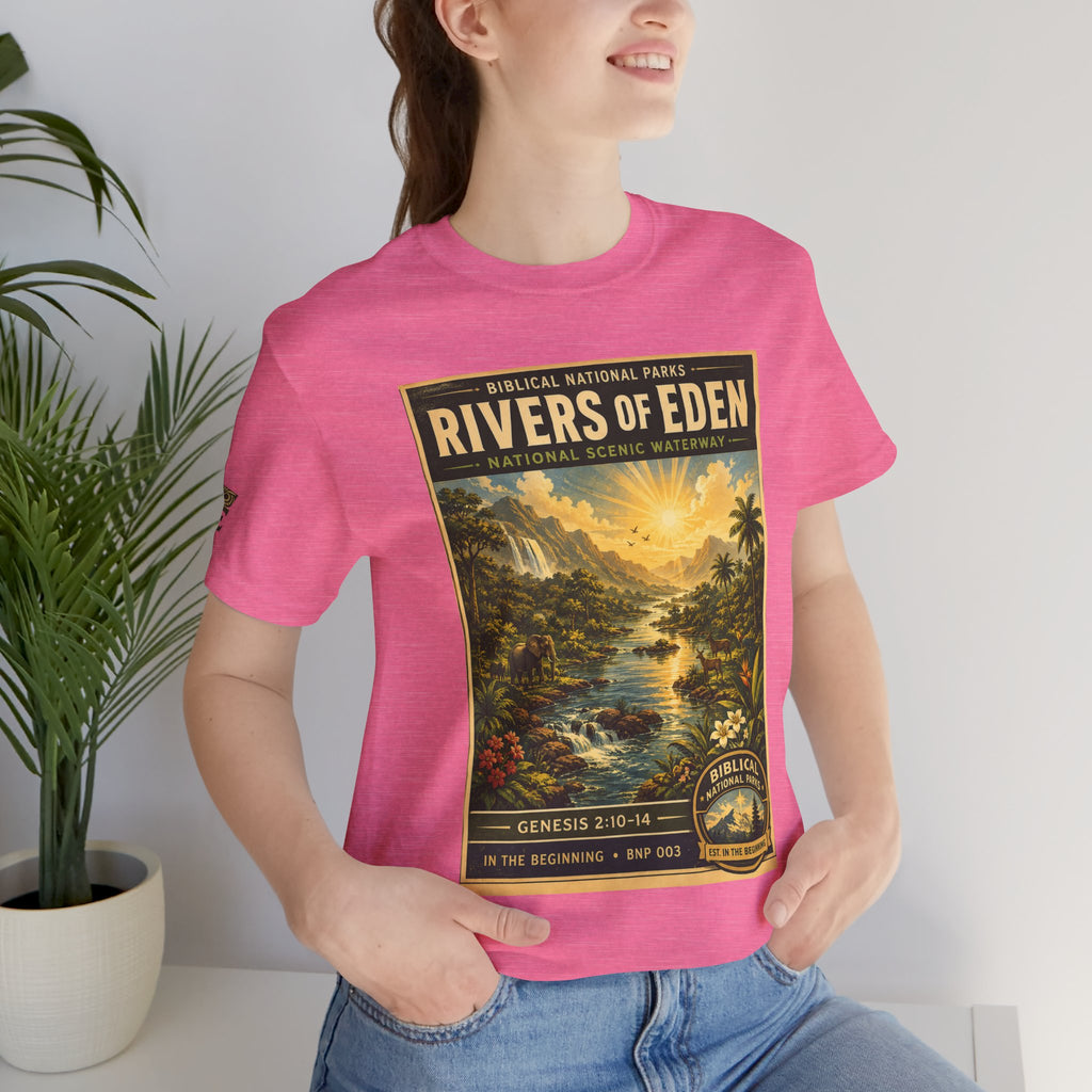 Biblical National Parks Collection I- In The Beginning #003/006 Genesis 2:10-14 | Vintage nature poster Tee | Biblical national parks graphic shirt