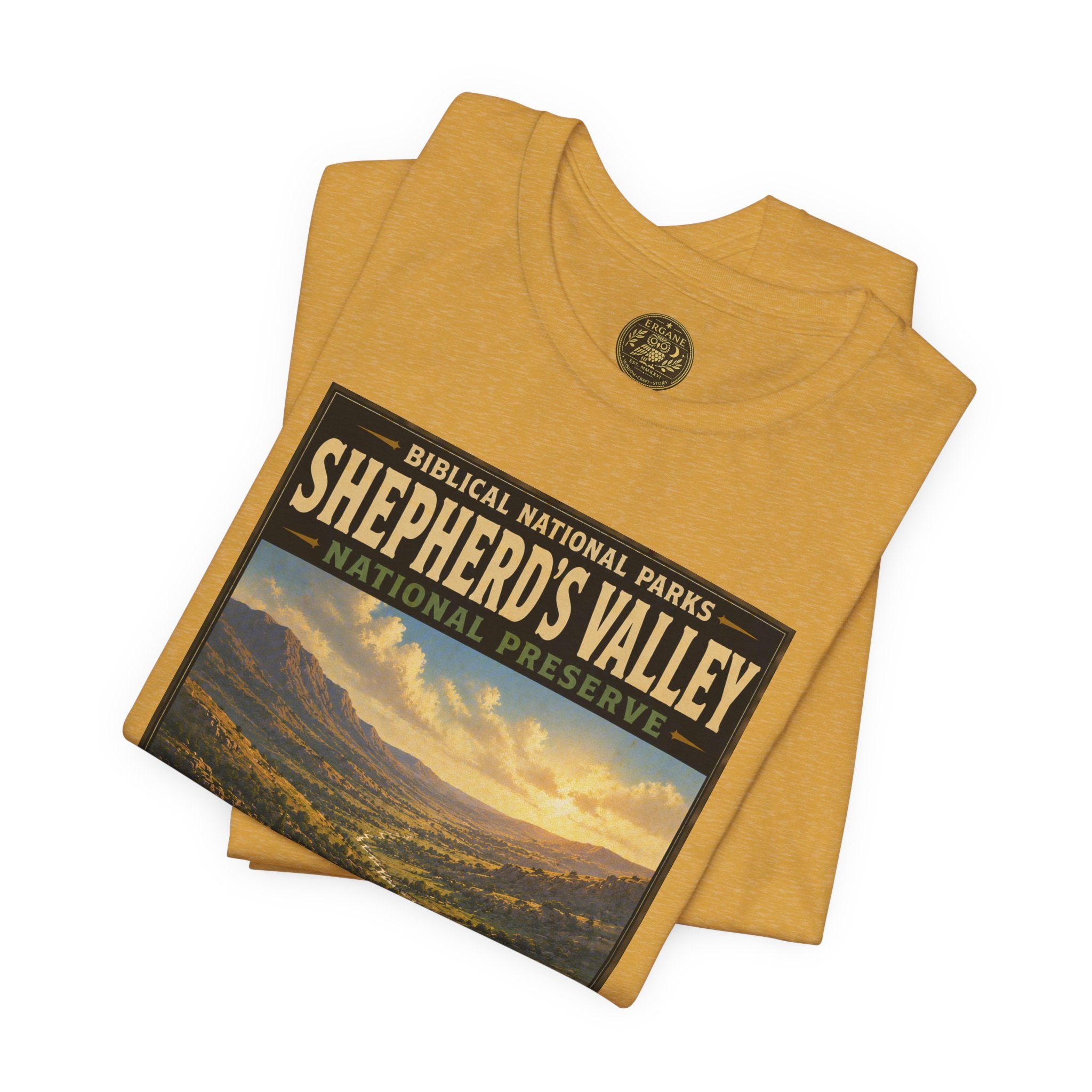 Biblical National Parks Collection IX- #050/054 -Psalms & Sacred Landscapes | Psalm 23 | Vintage nature poster Tee | Biblical national parks graphic shirt