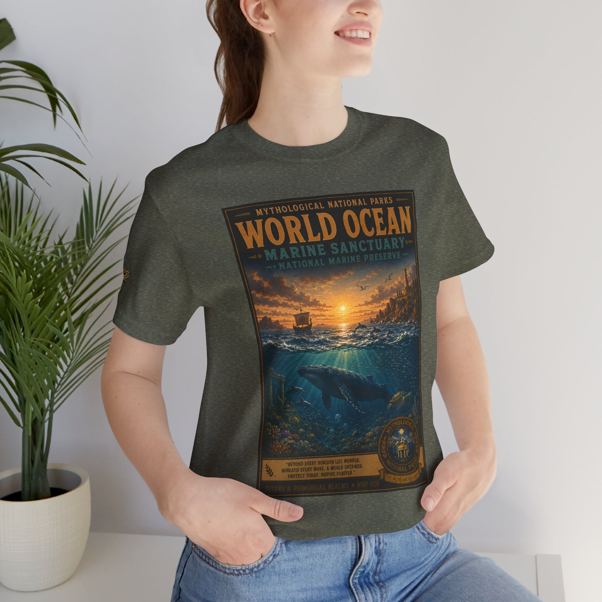 Mythological National Parks COLLECTION V- #050-050 TITANS & PRIMORDIAL REALMS | Vintage nature poster Tee | Mythological National Parks graphic shirt