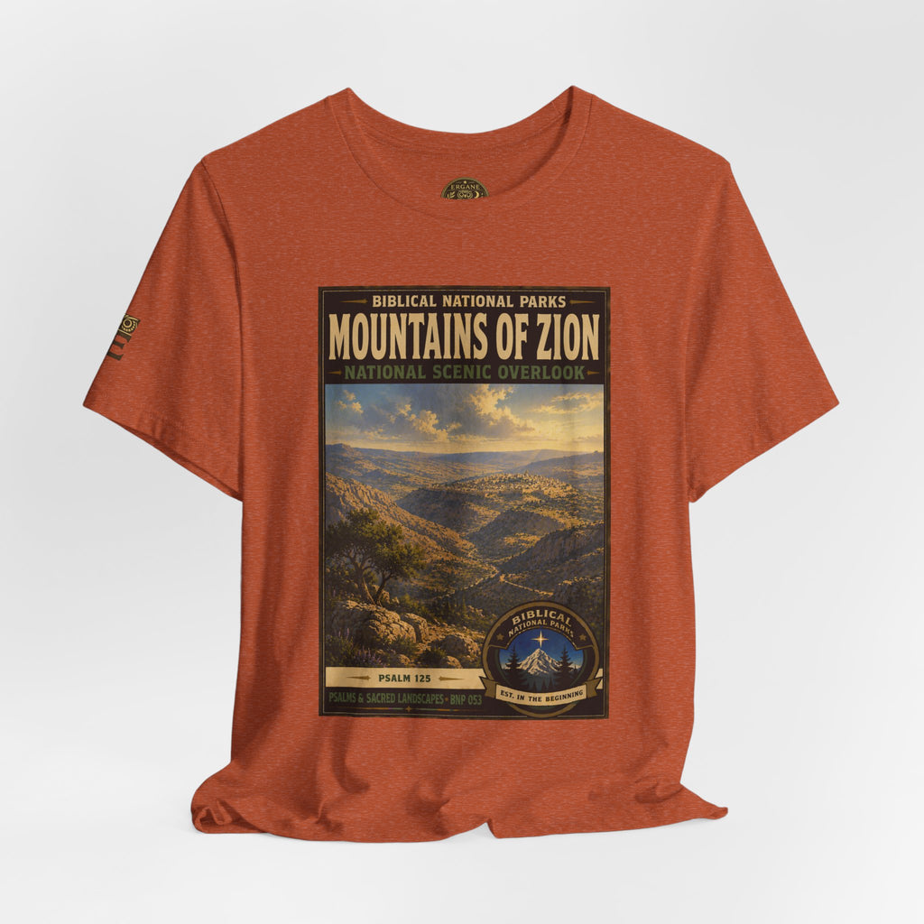 Biblical National Parks Collection IX- #053/054 -Psalms & Sacred Landscapes | Psalm 125 | Vintage nature poster Tee | Biblical national parks graphic shirt