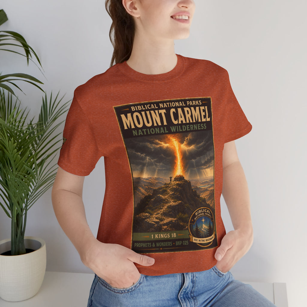 Biblical National Parks Collection V- Prophets & Wonders #025/030 1 Kings 18 | Vintage nature poster Tee | Biblical national parks graphic shirt