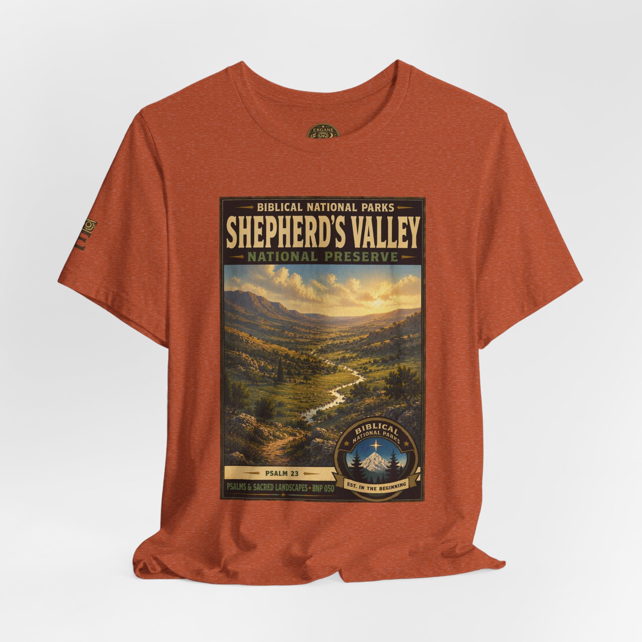 Biblical National Parks Collection IX- #050/054 -Psalms & Sacred Landscapes | Psalm 23 | Vintage nature poster Tee | Biblical national parks graphic shirt
