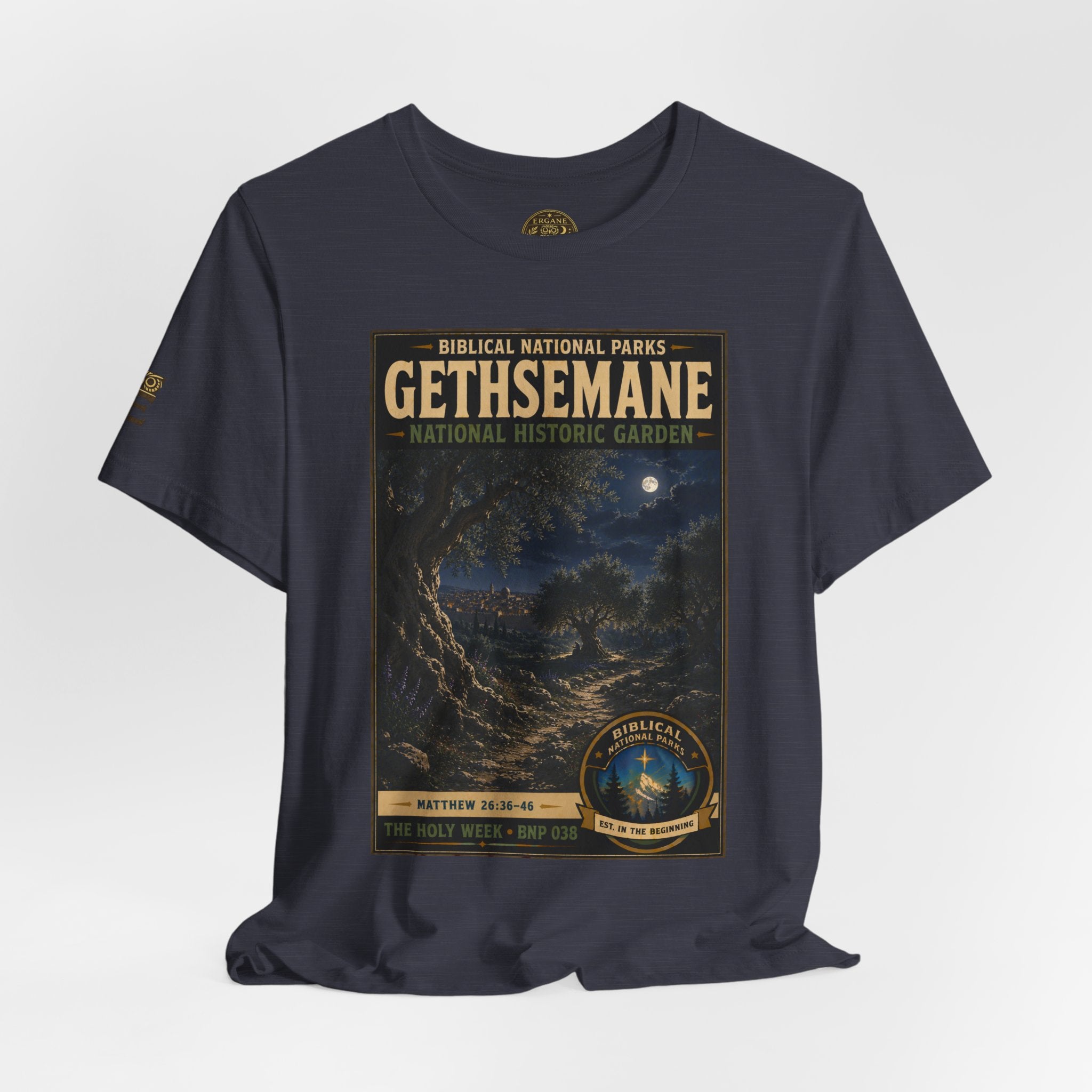 Biblical National Parks Collection VII- The Holy Week #038/041 | Matthew 26: 36-46 | Vintage nature poster Tee | Biblical national parks graphic shirt