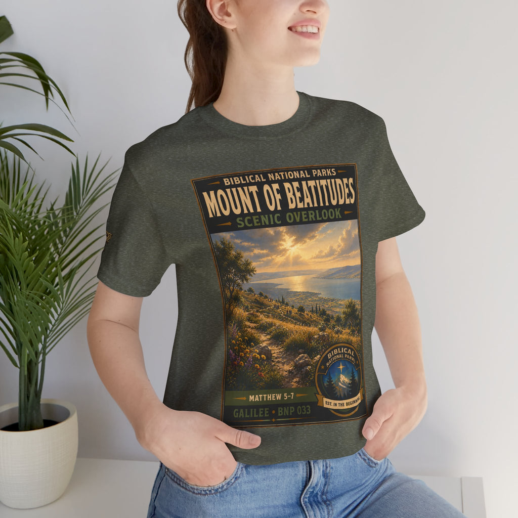 Biblical National Parks Collection VI- Galilee #033/035 Matthew 5-7 | Vintage nature poster Tee | Biblical national parks graphic shirt
