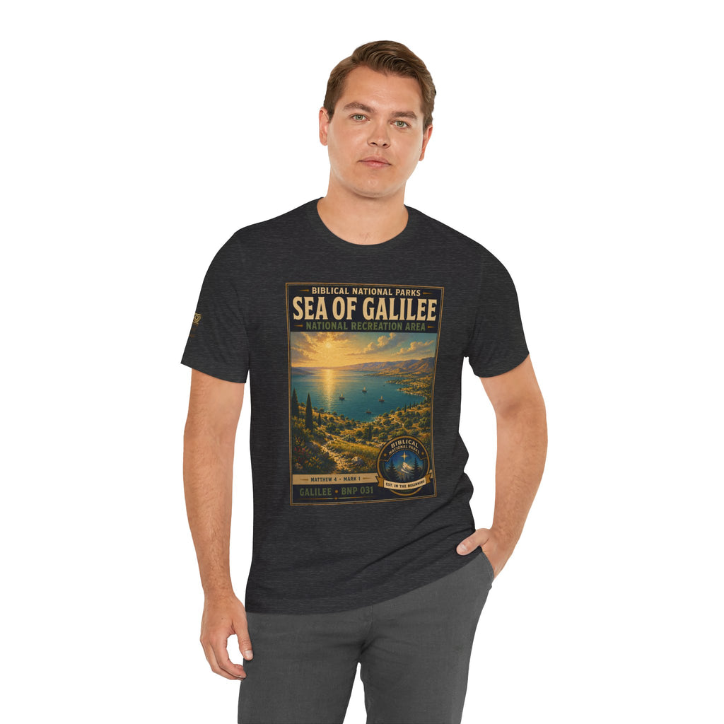 Biblical National Parks Collection VI- Galilee #031/035 Matthew 4 & Mark 1 | Vintage nature poster Tee | Biblical national parks graphic shirt