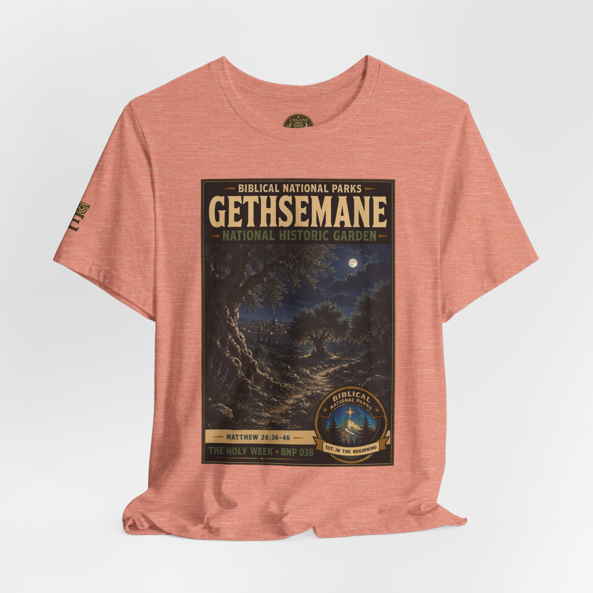 Biblical National Parks Collection VII- The Holy Week #038/041 | Matthew 26: 36-46 | Vintage nature poster Tee | Biblical national parks graphic shirt