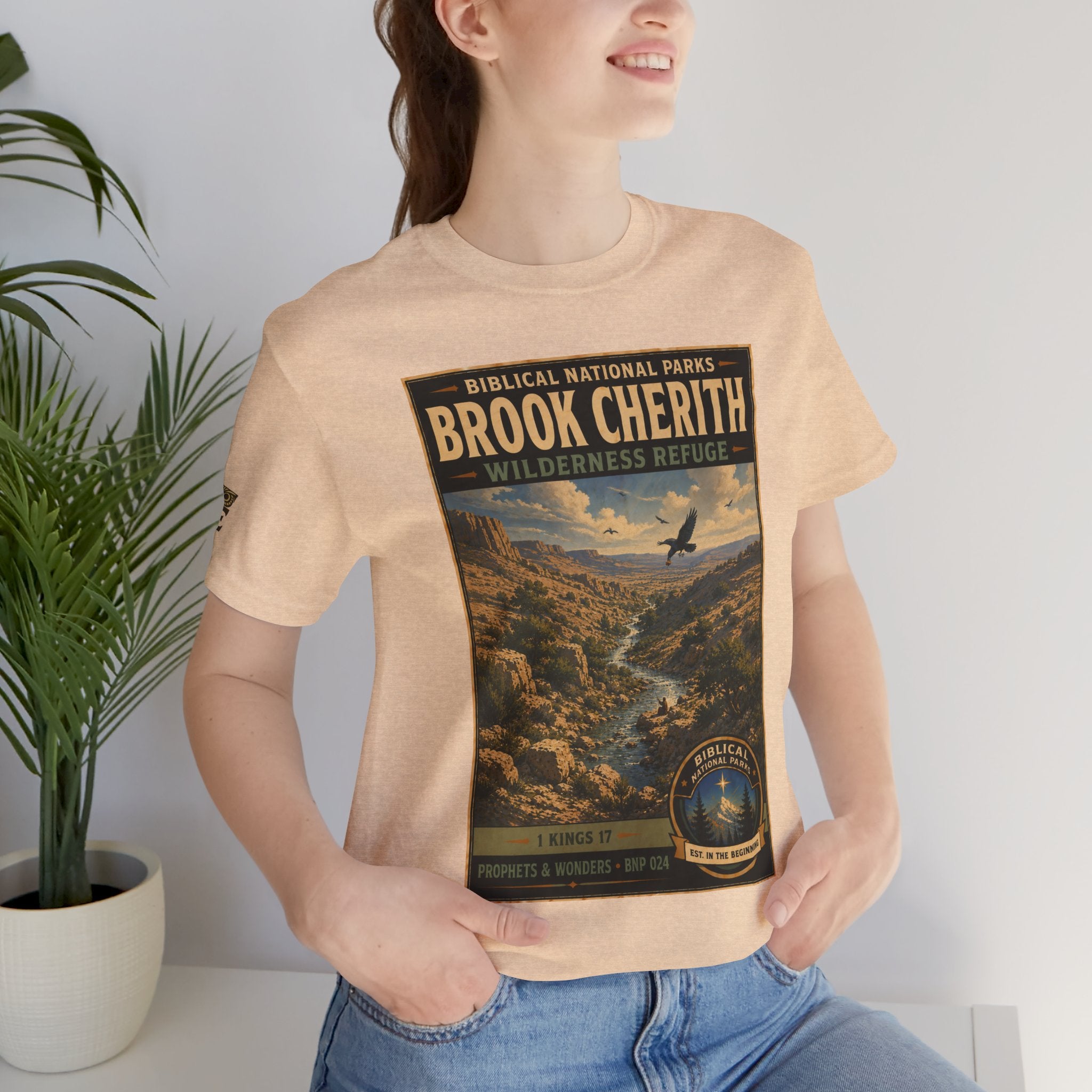Biblical National Parks Collection V- Prophets & Wonders #024/030 1 Kings 17 | Vintage nature poster Tee | Biblical national parks graphic shirt