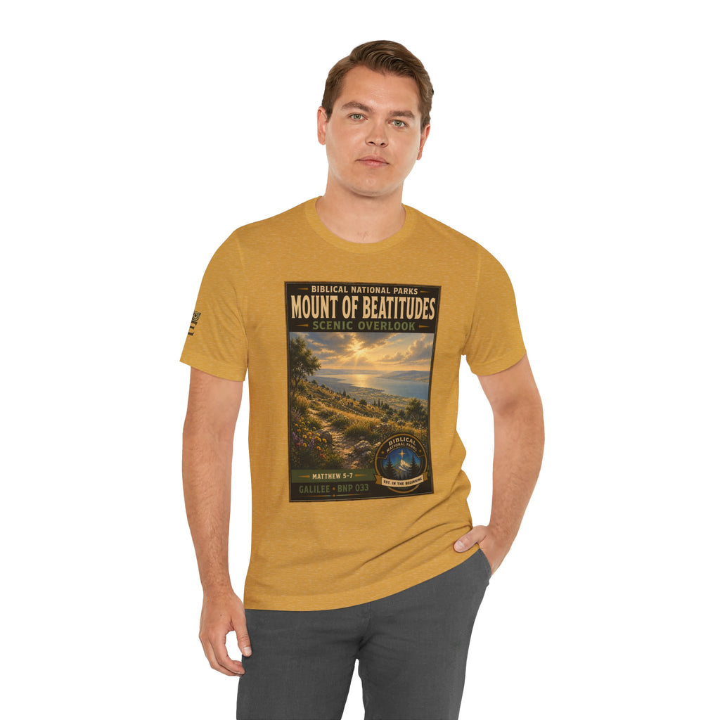 Biblical National Parks Collection VI- Galilee #033/035 Matthew 5-7 | Vintage nature poster Tee | Biblical national parks graphic shirt