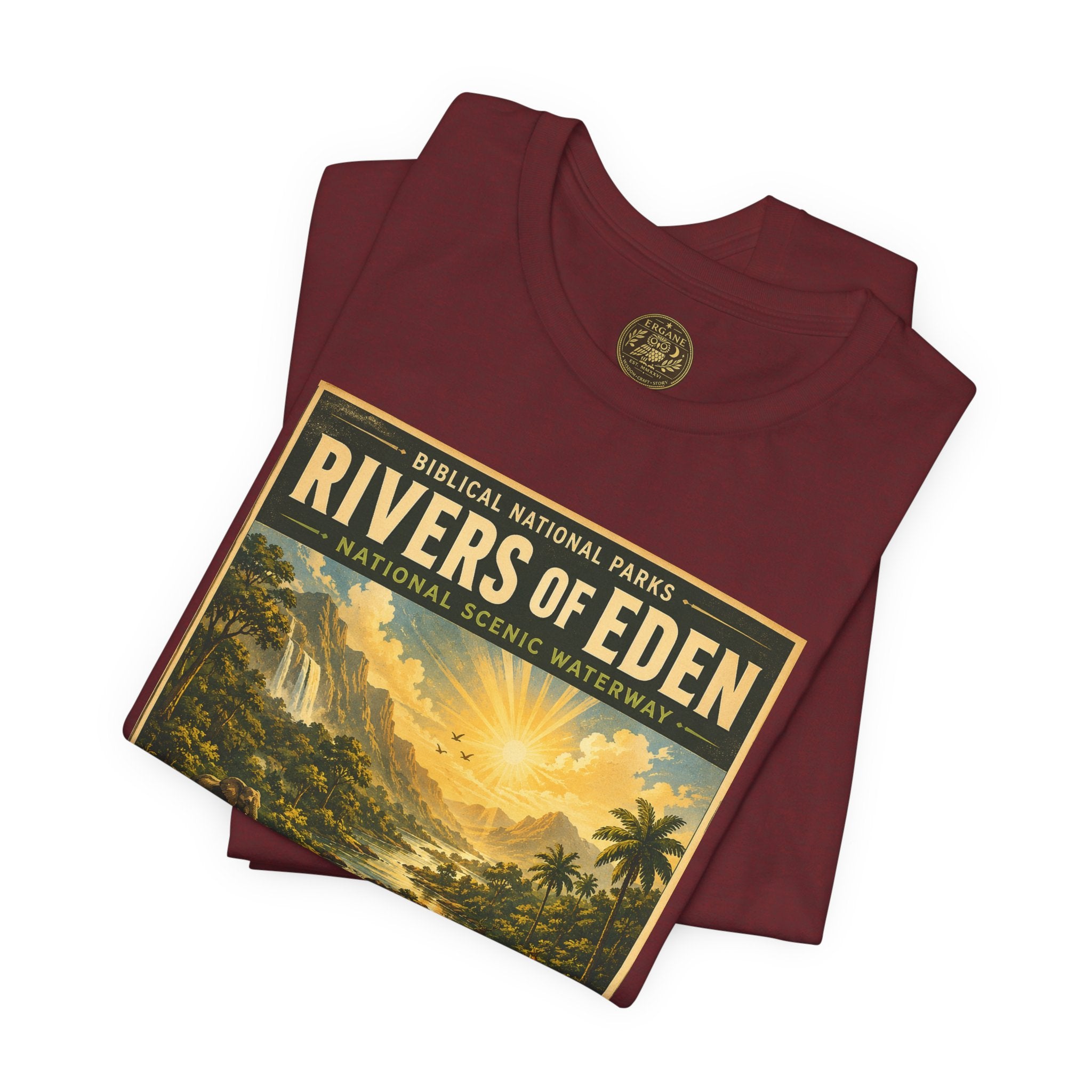 Biblical National Parks Collection I- In The Beginning #003/006 Genesis 2:10-14 | Vintage nature poster Tee | Biblical national parks graphic shirt