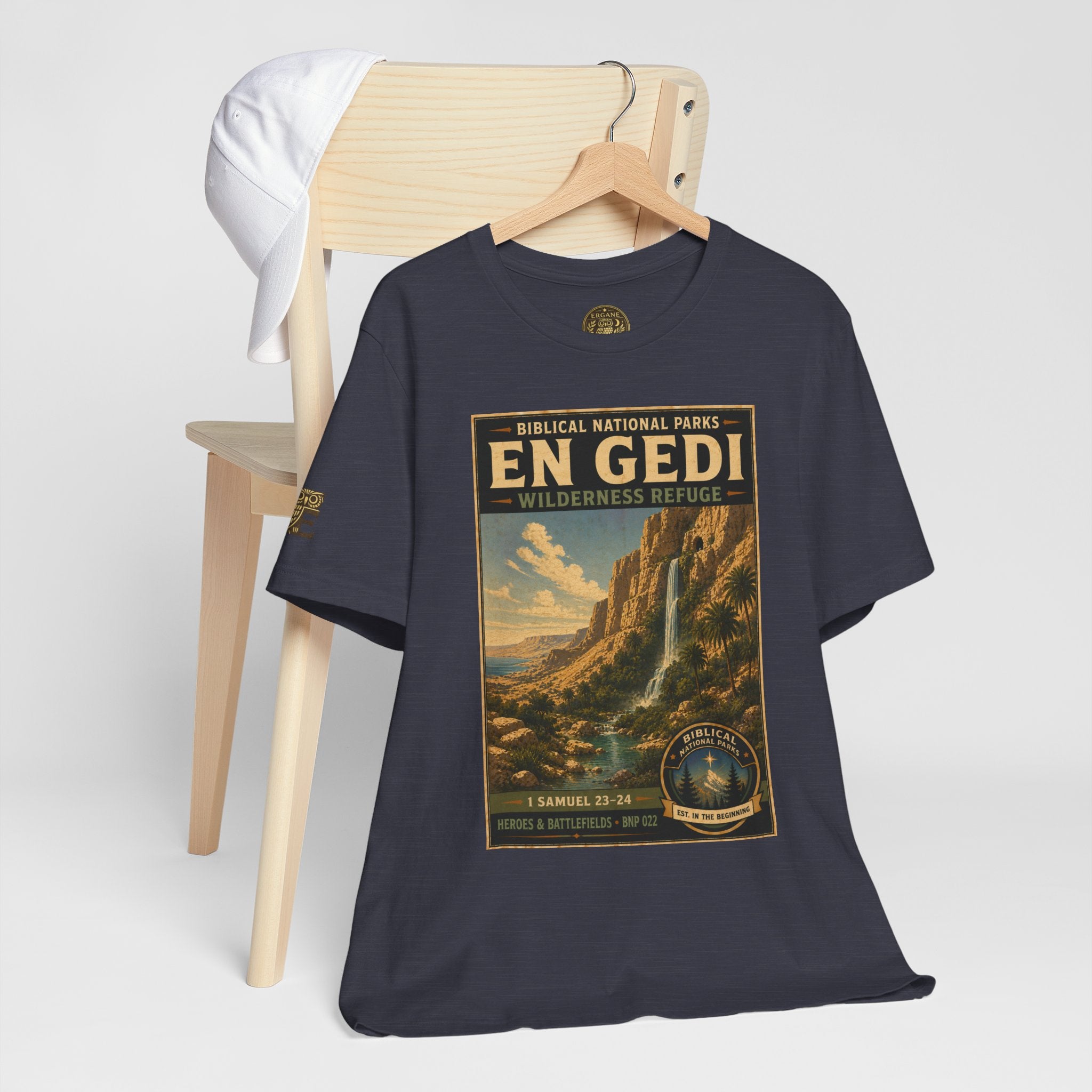 Biblical National Parks Collection IV- Heros & Battlefields #022/023 1 Samuel 23-24 | Vintage nature poster Tee | Biblical national parks graphic shirt