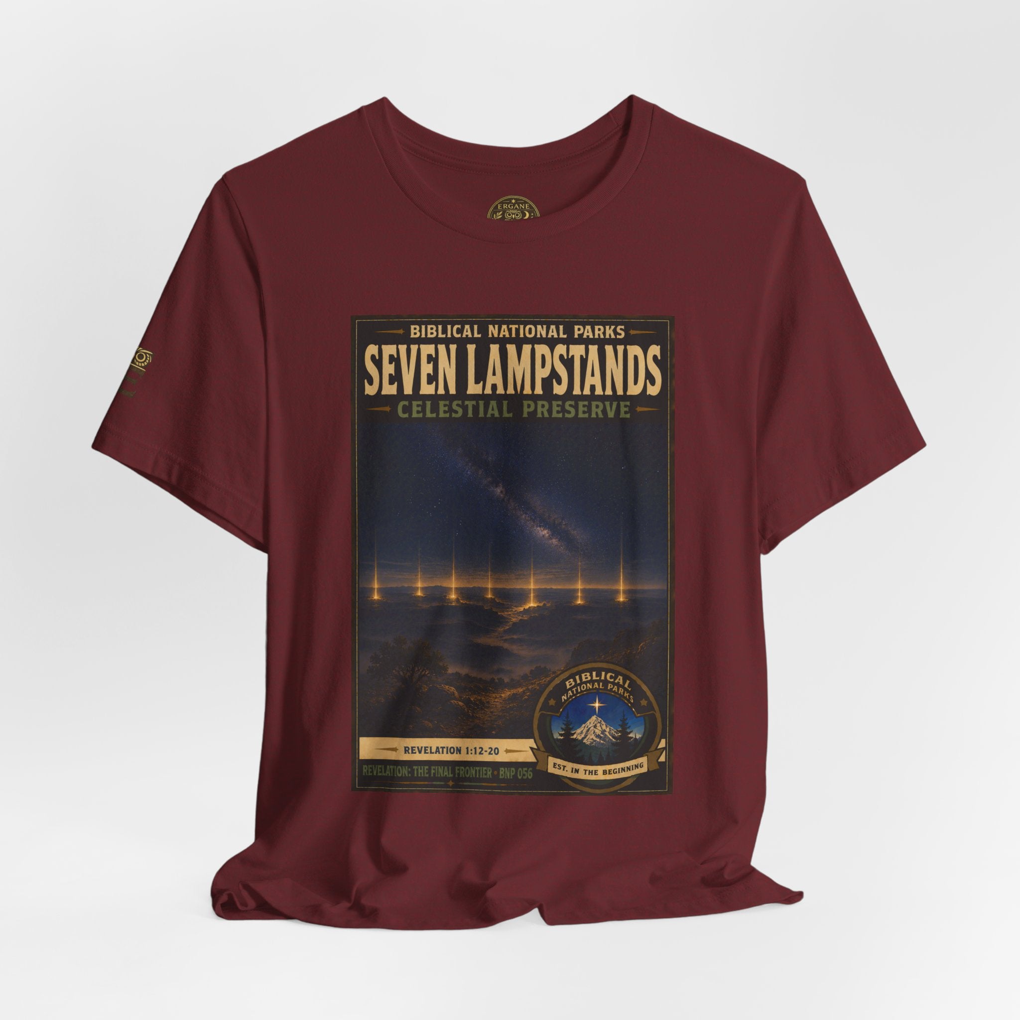 Biblical National Parks Collection X- #056/061 - Revelation: The Final Frontier | Revelation 1: 12-20 | Vintage nature poster Tee | Biblical national parks graphic shirt
