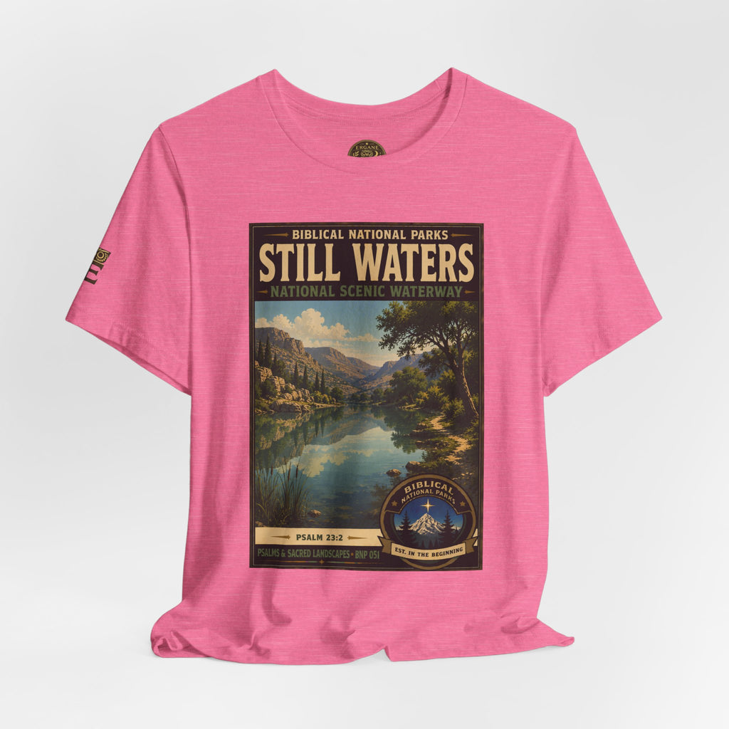 Biblical National Parks Collection IX- #051/054 -Psalms & Sacred Landscapes | Psalm 23:2 | Vintage nature poster Tee | Biblical national parks graphic shirt