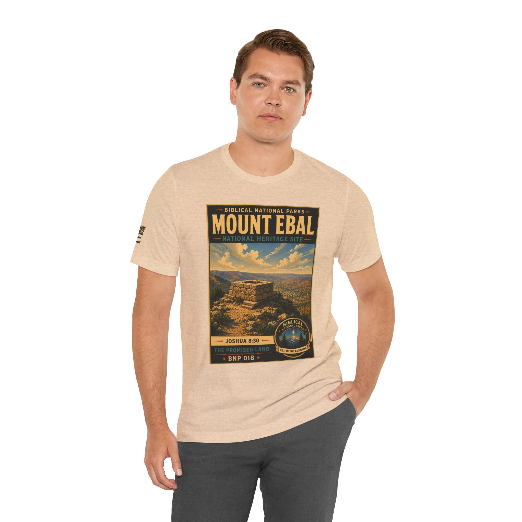 Biblical National Parks Collection III- The Promised Land #018/018 Joshua 8: 30 | Vintage nature poster Tee | Biblical national parks graphic shirt