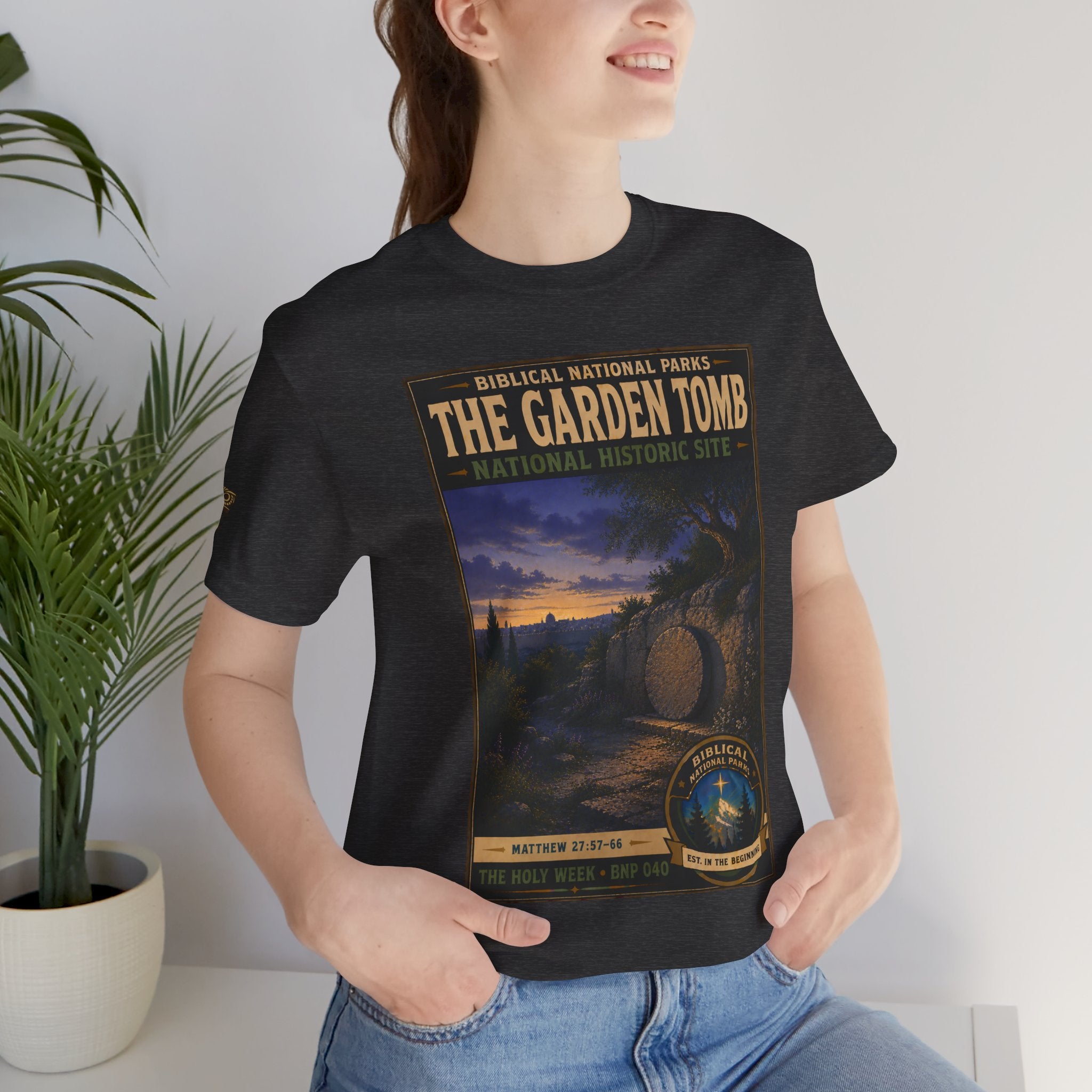 Biblical National Parks Collection VII- The Holy Week #040/041 | Matthew 27: 55-66 | Vintage nature poster Tee | Biblical national parks graphic shirt