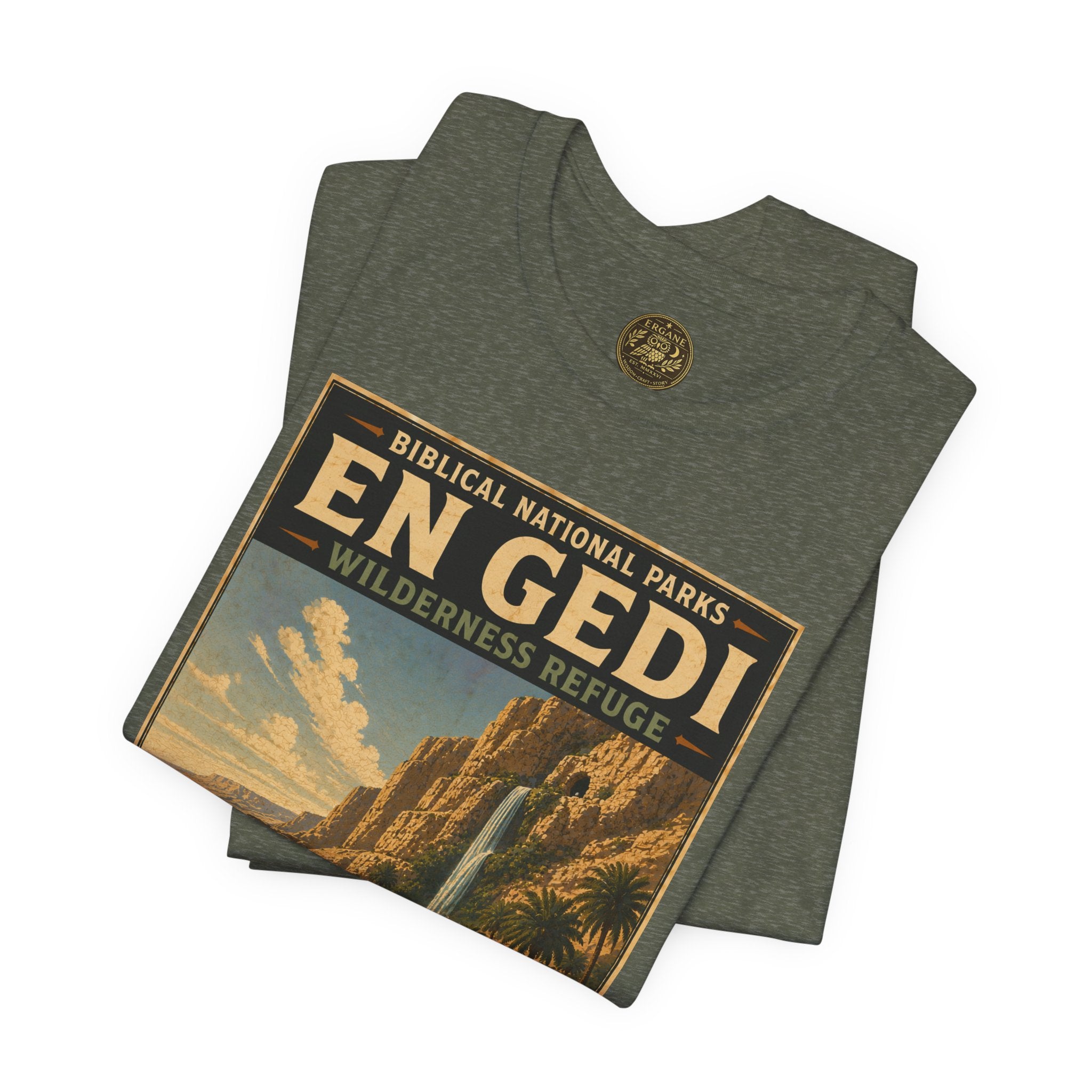 Biblical National Parks Collection IV- Heros & Battlefields #022/023 1 Samuel 23-24 | Vintage nature poster Tee | Biblical national parks graphic shirt