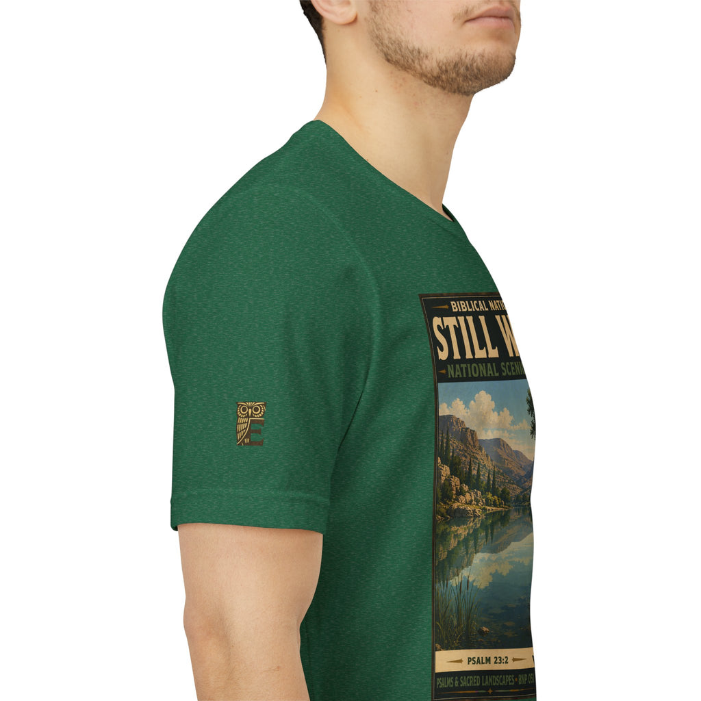 Biblical National Parks Collection IX- #051/054 -Psalms & Sacred Landscapes | Psalm 23:2 | Vintage nature poster Tee | Biblical national parks graphic shirt