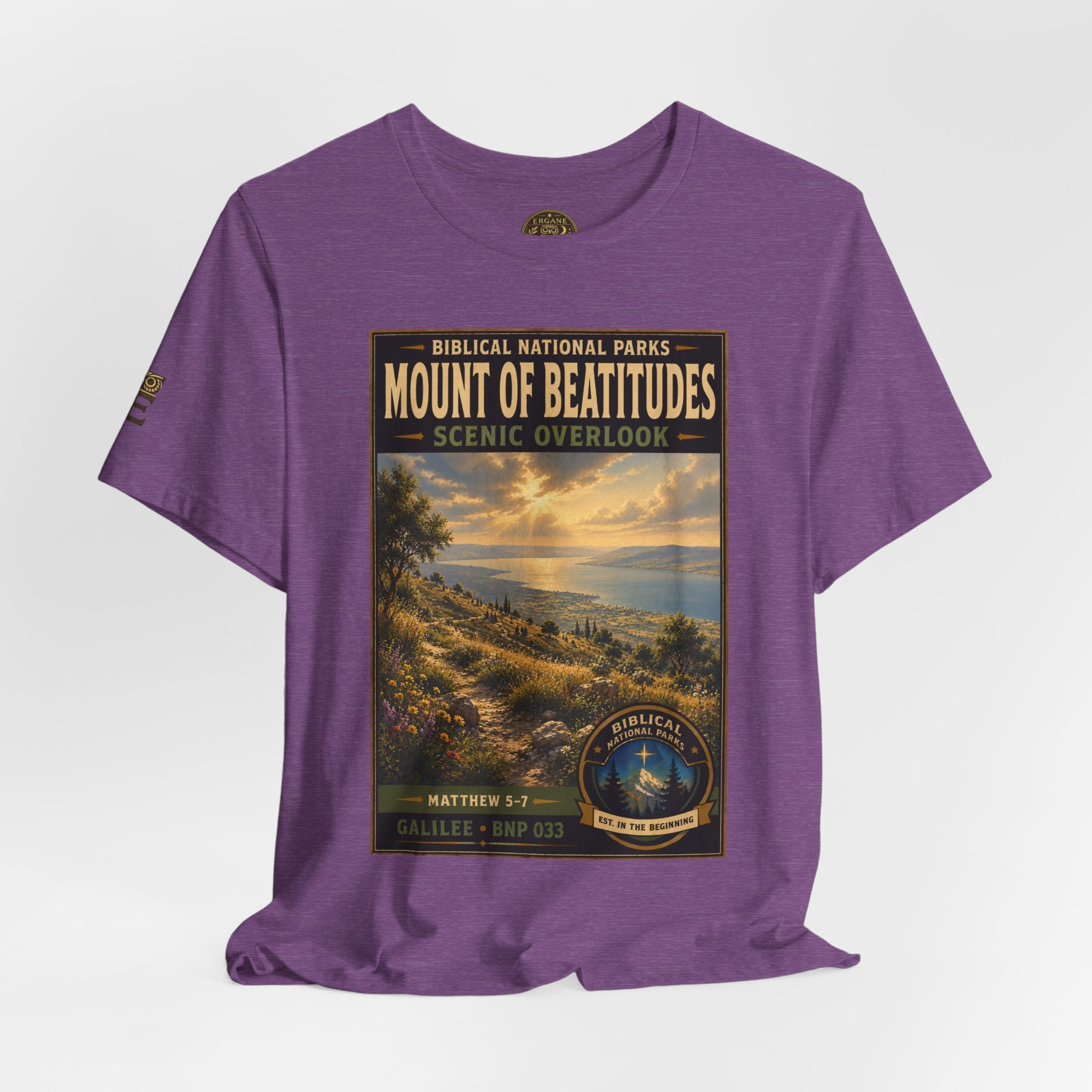 Biblical National Parks Collection VI- Galilee #033/035 Matthew 5-7 | Vintage nature poster Tee | Biblical national parks graphic shirt