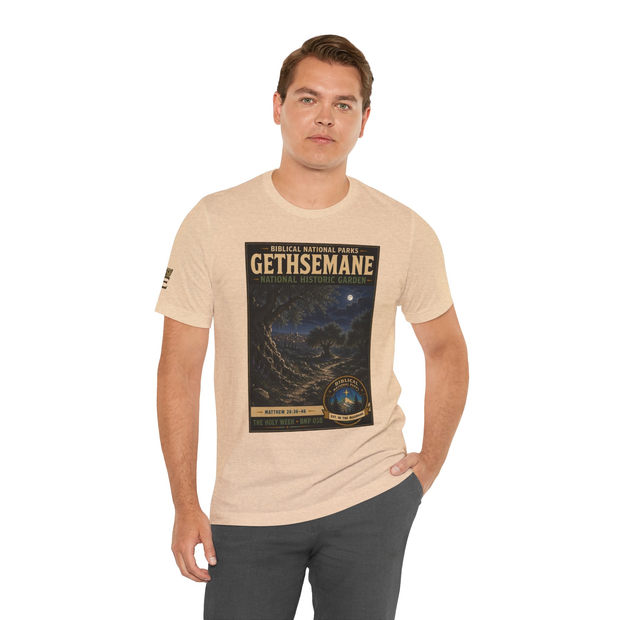 Biblical National Parks Collection VII- The Holy Week #038/041 | Matthew 26: 36-46 | Vintage nature poster Tee | Biblical national parks graphic shirt