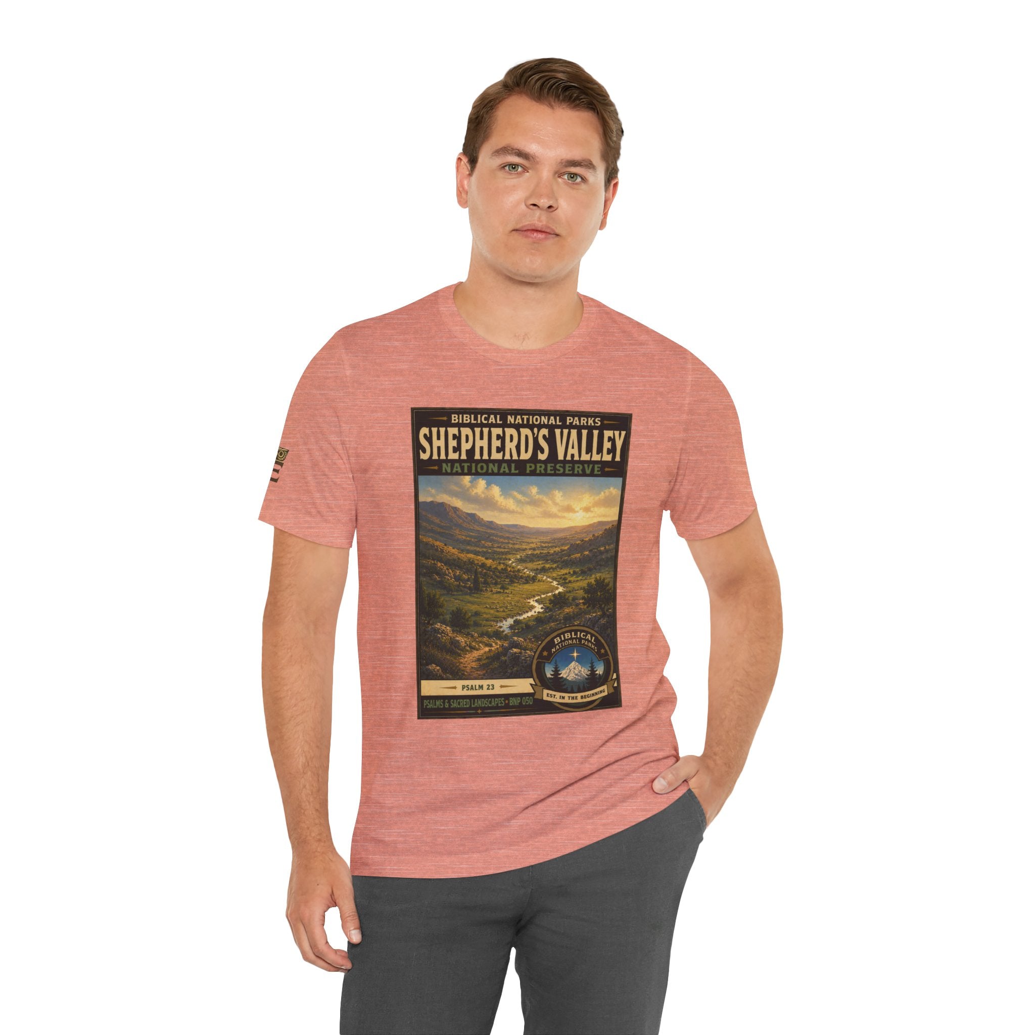 Biblical National Parks Collection IX- #050/054 -Psalms & Sacred Landscapes | Psalm 23 | Vintage nature poster Tee | Biblical national parks graphic shirt