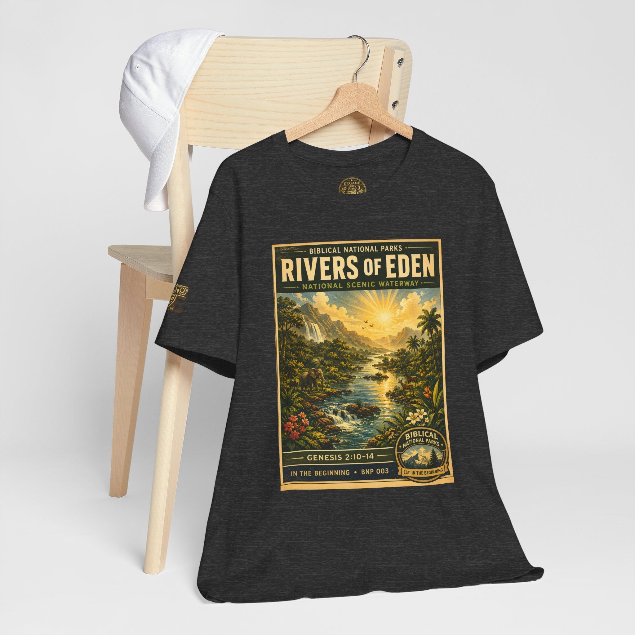 Biblical National Parks Collection I- In The Beginning #003/006 Genesis 2:10-14 | Vintage nature poster Tee | Biblical national parks graphic shirt