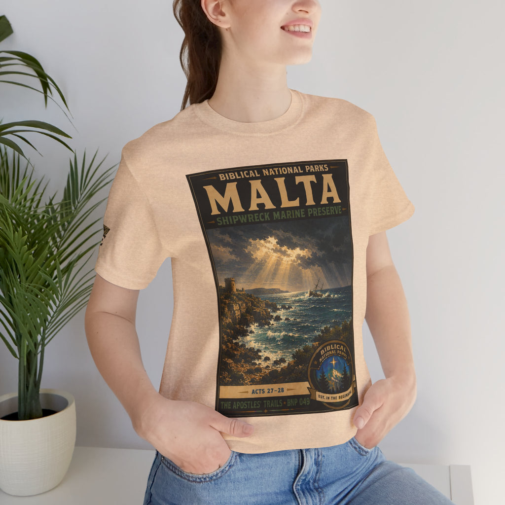 Biblical National Parks Collection VIII- The Apostles' Trails #049/049 | Acts 27-28 | Vintage nature poster Tee | Biblical national parks graphic shirt