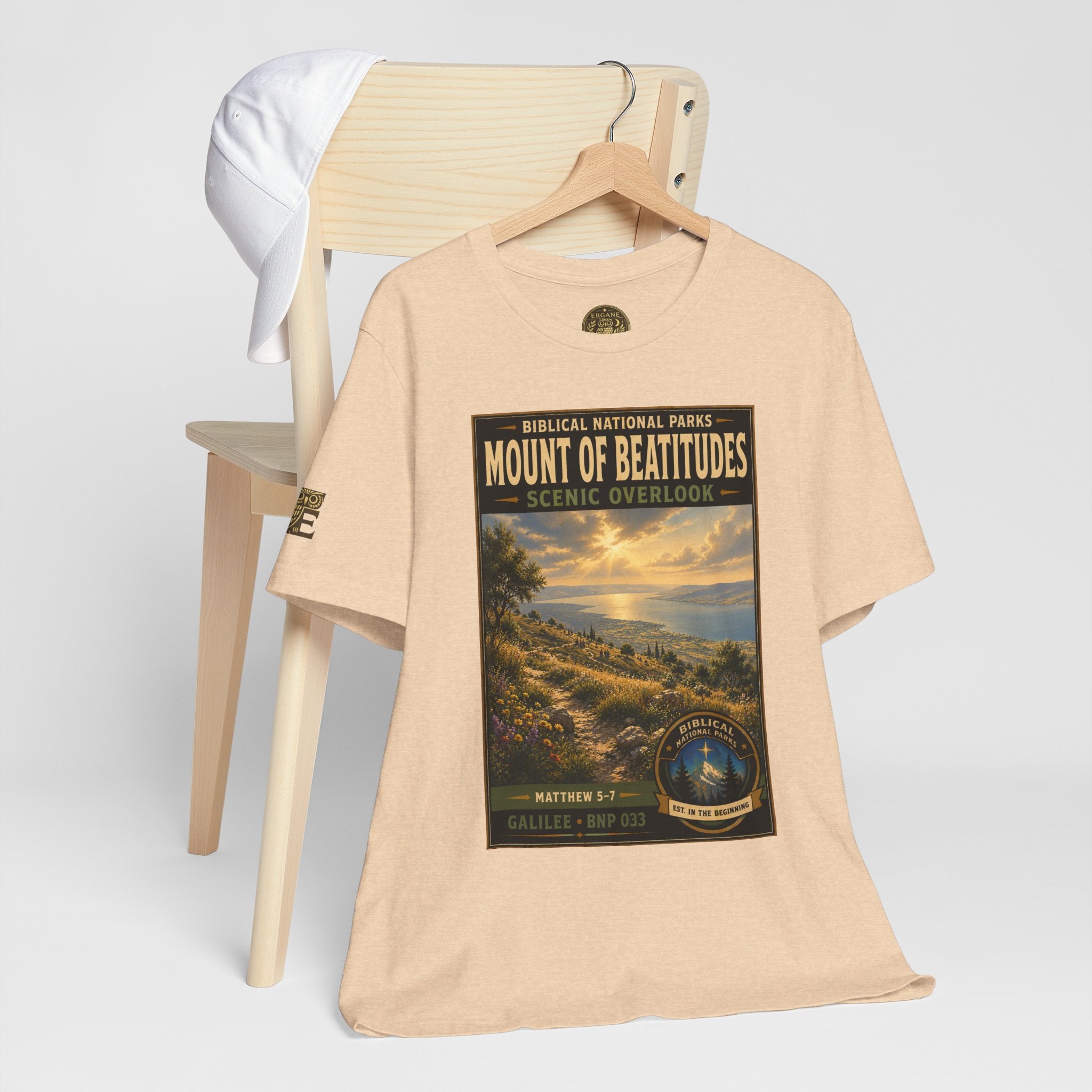 Biblical National Parks Collection VI- Galilee #033/035 Matthew 5-7 | Vintage nature poster Tee | Biblical national parks graphic shirt