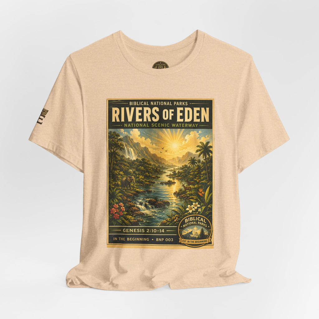 Biblical National Parks Collection I- In The Beginning #003/006 Genesis 2:10-14 | Vintage nature poster Tee | Biblical national parks graphic shirt