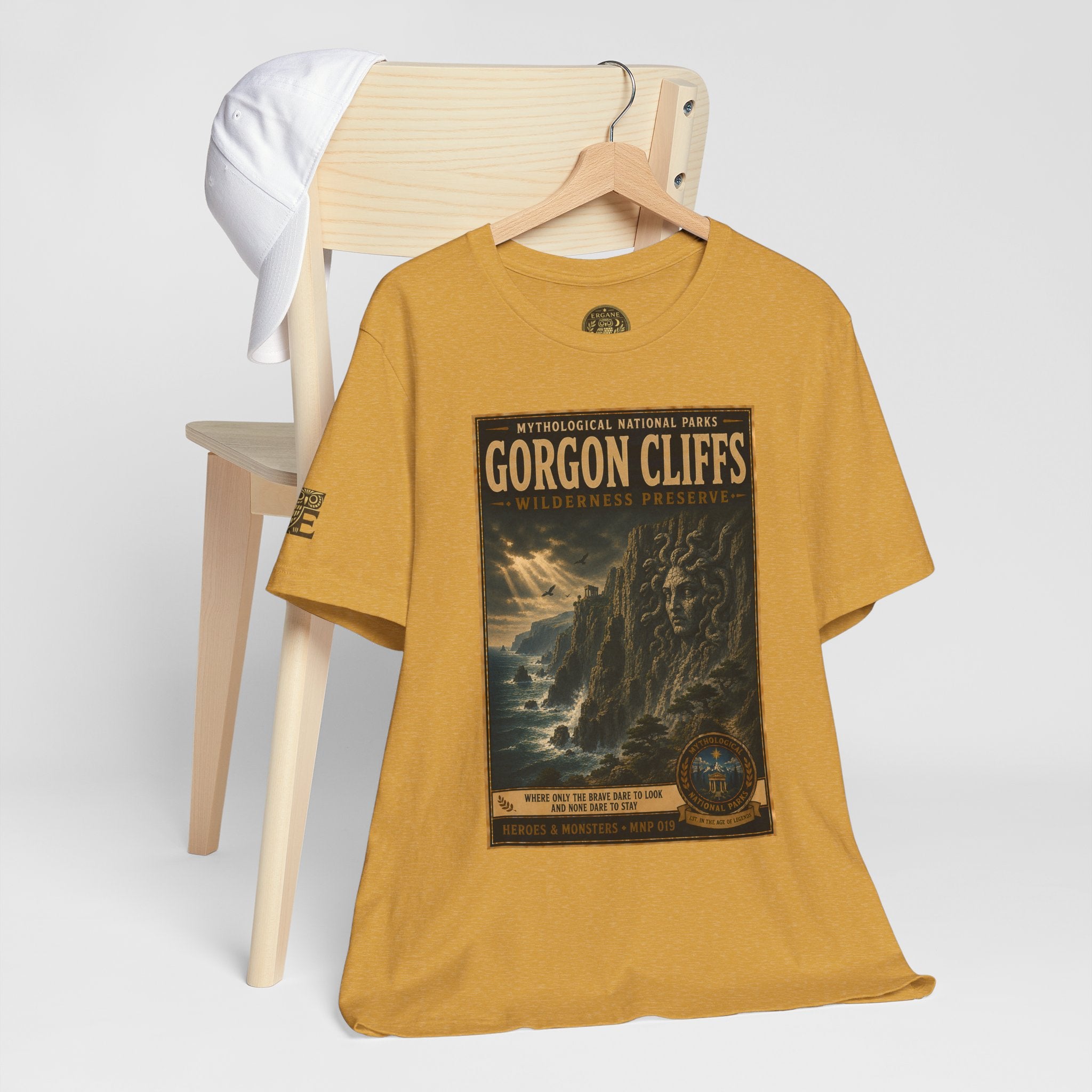 Mythological National Parks Collection III- #019-028 - Heros & Monsters | Vintage nature poster Tee | Mythological National Parks graphic shirt