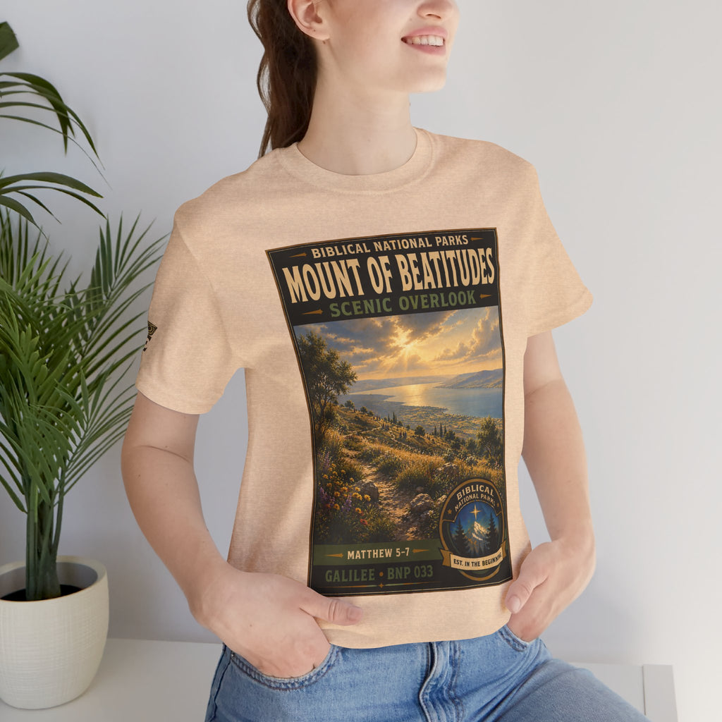 Biblical National Parks Collection VI- Galilee #033/035 Matthew 5-7 | Vintage nature poster Tee | Biblical national parks graphic shirt