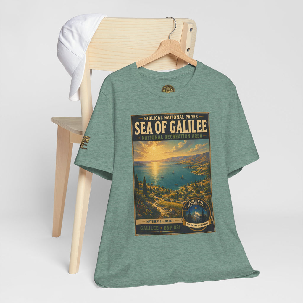 Biblical National Parks Collection VI- Galilee #031/035 Matthew 4 & Mark 1 | Vintage nature poster Tee | Biblical national parks graphic shirt